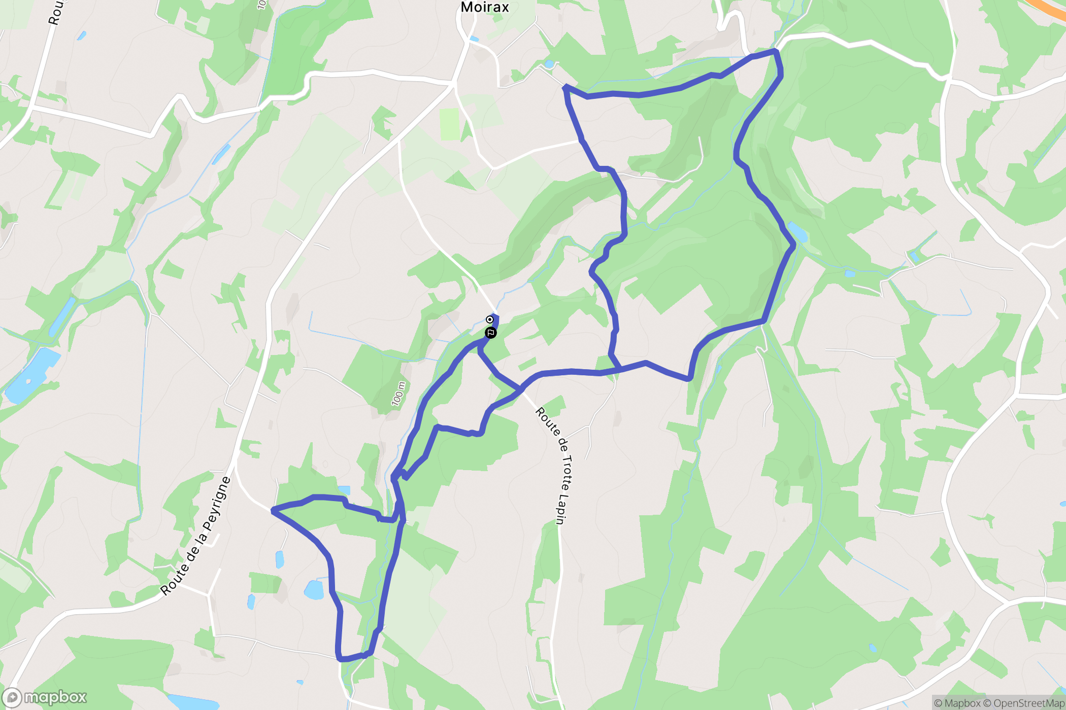 Moirax : carte du parcours de randonnée - France