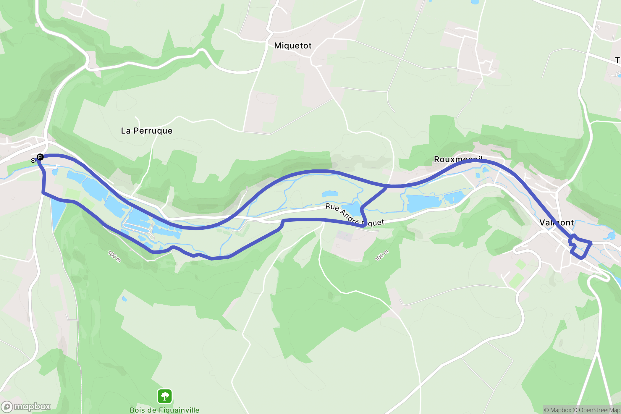 Colleville : carte du parcours de randonnée - France