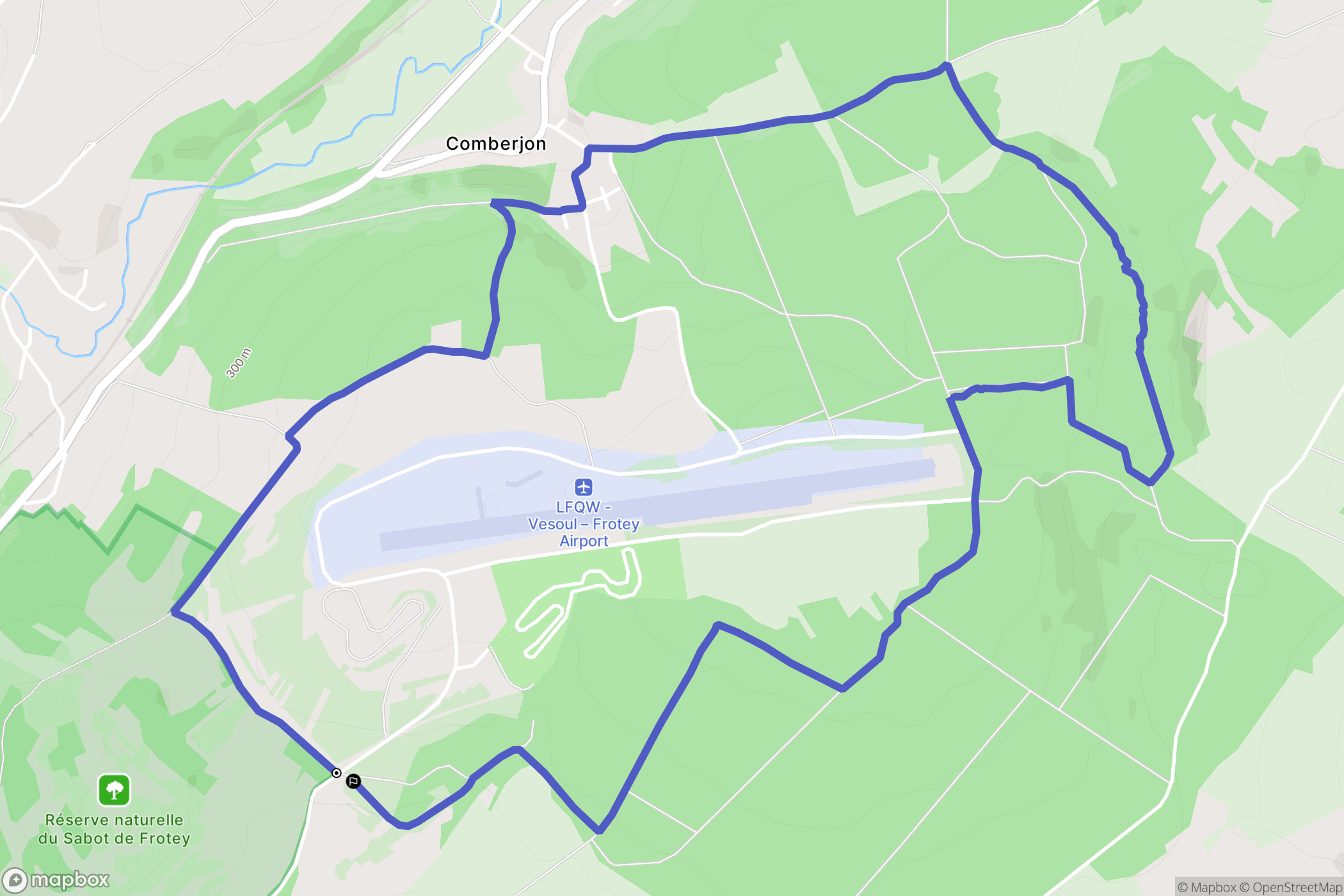 Frotey-lès-Vesoul : carte du parcours de randonnée - France