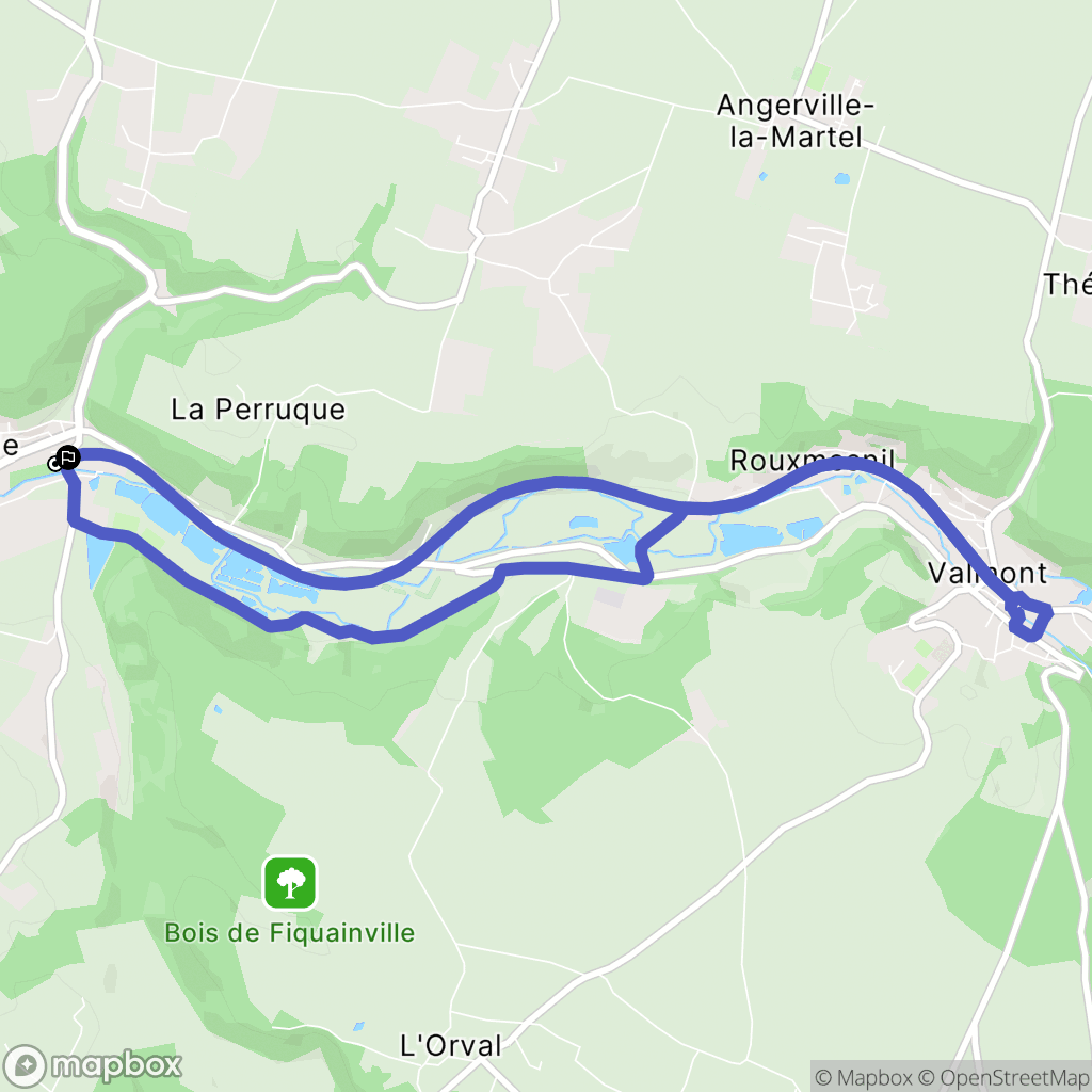 Colleville : carte du parcours de randonnée - France