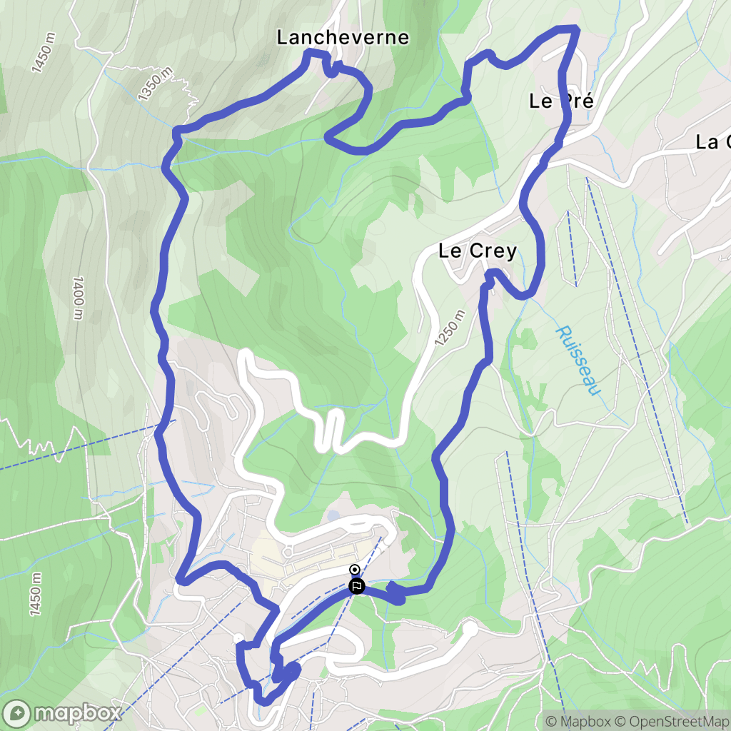 Les Avanchers-Valmorel : carte du parcours de randonnée - France
