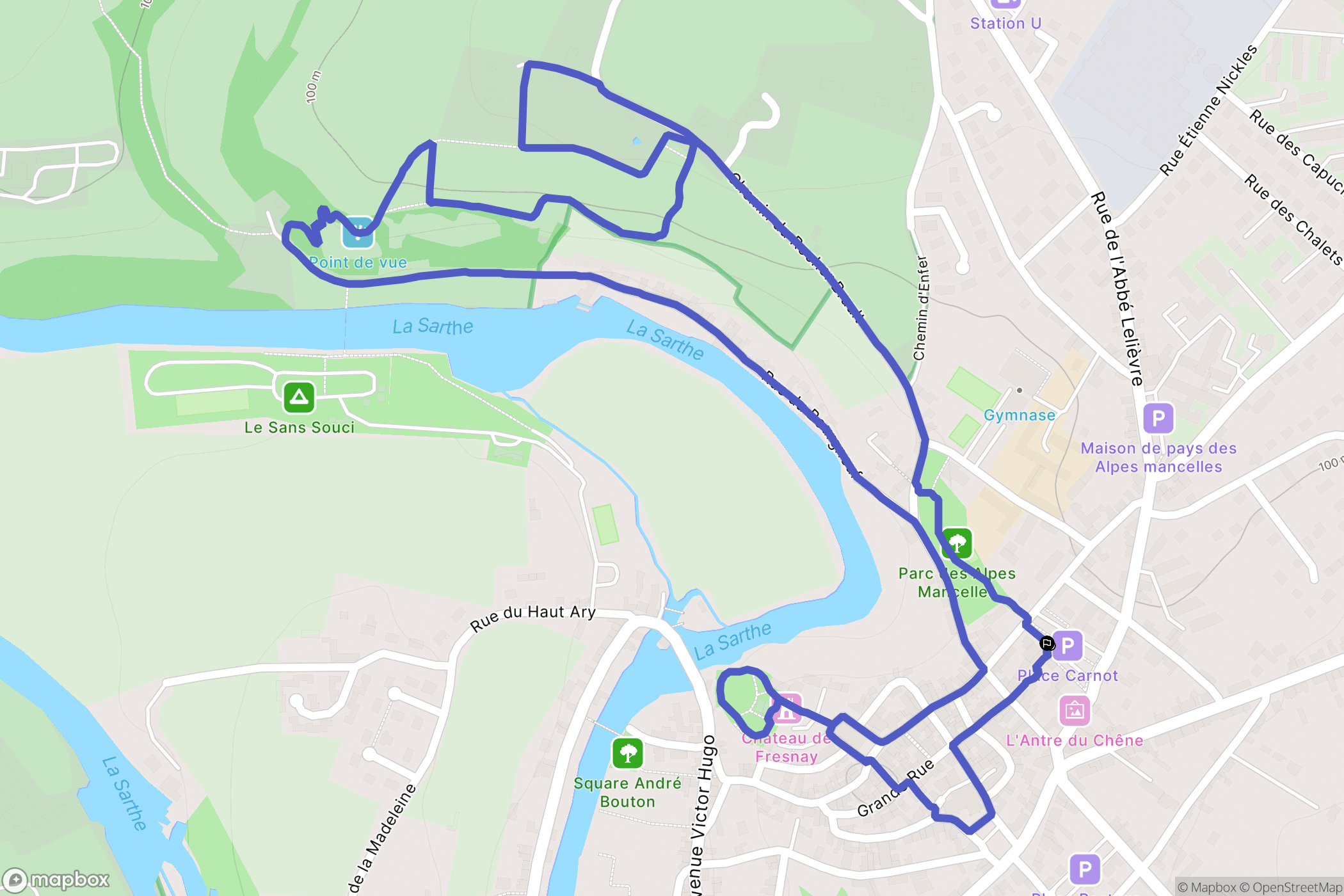 Fresnay-sur-Sarthe : carte du parcours de randonnée - France
