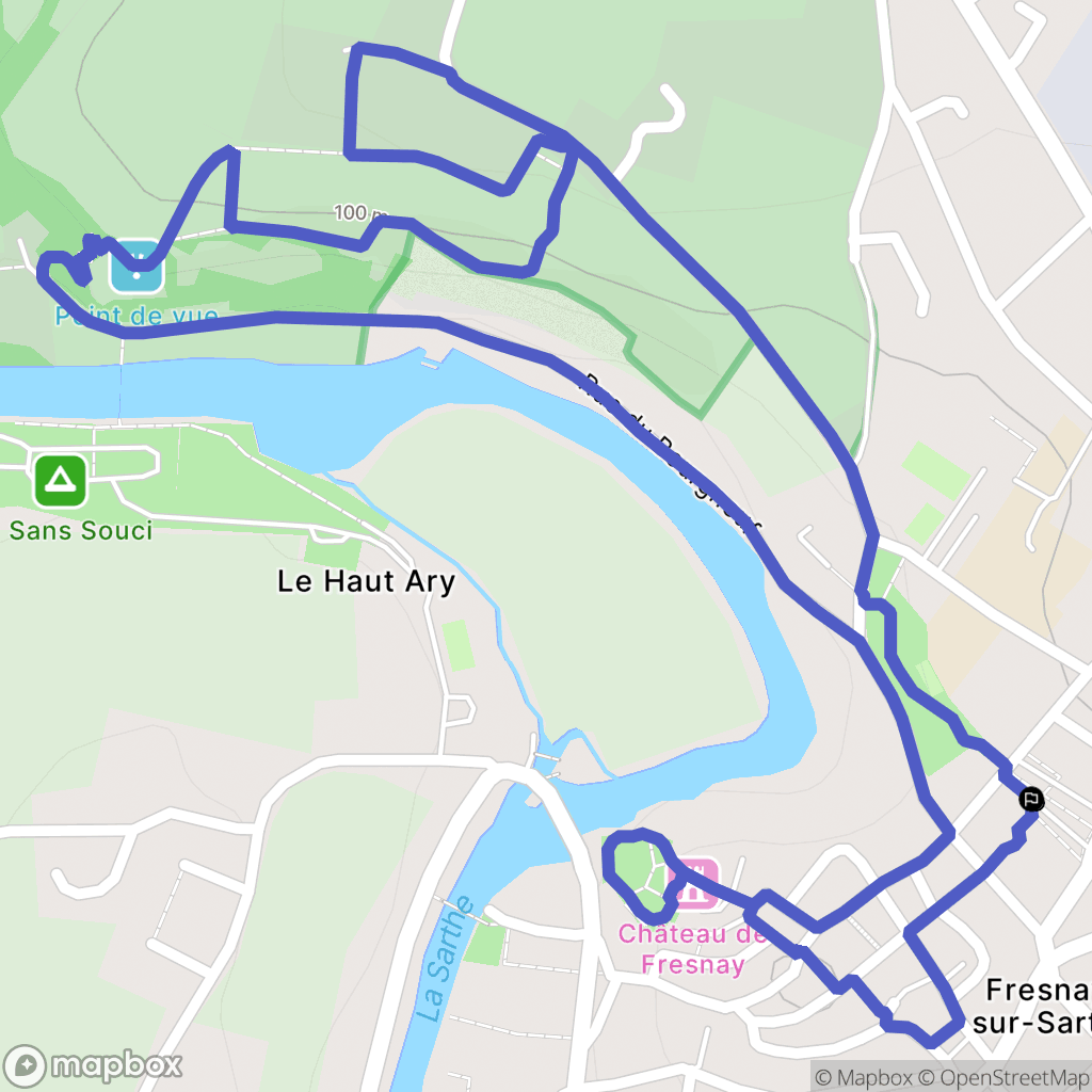 Fresnay-sur-Sarthe : carte du parcours de randonnée - France