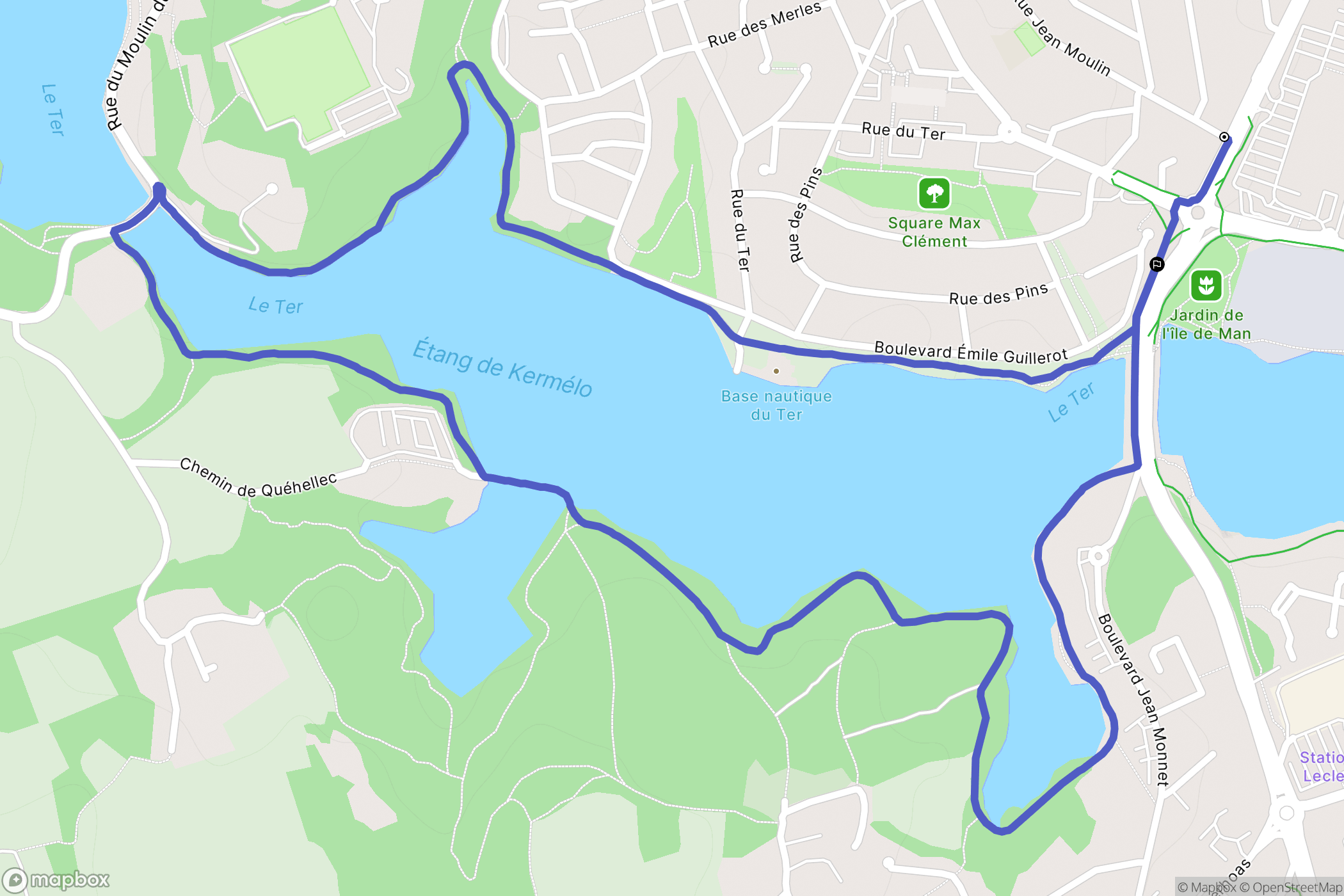 Lorient : carte du parcours de randonnée - France