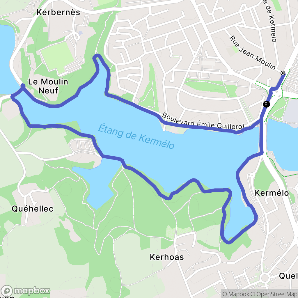 Lorient : carte du parcours de randonnée - France