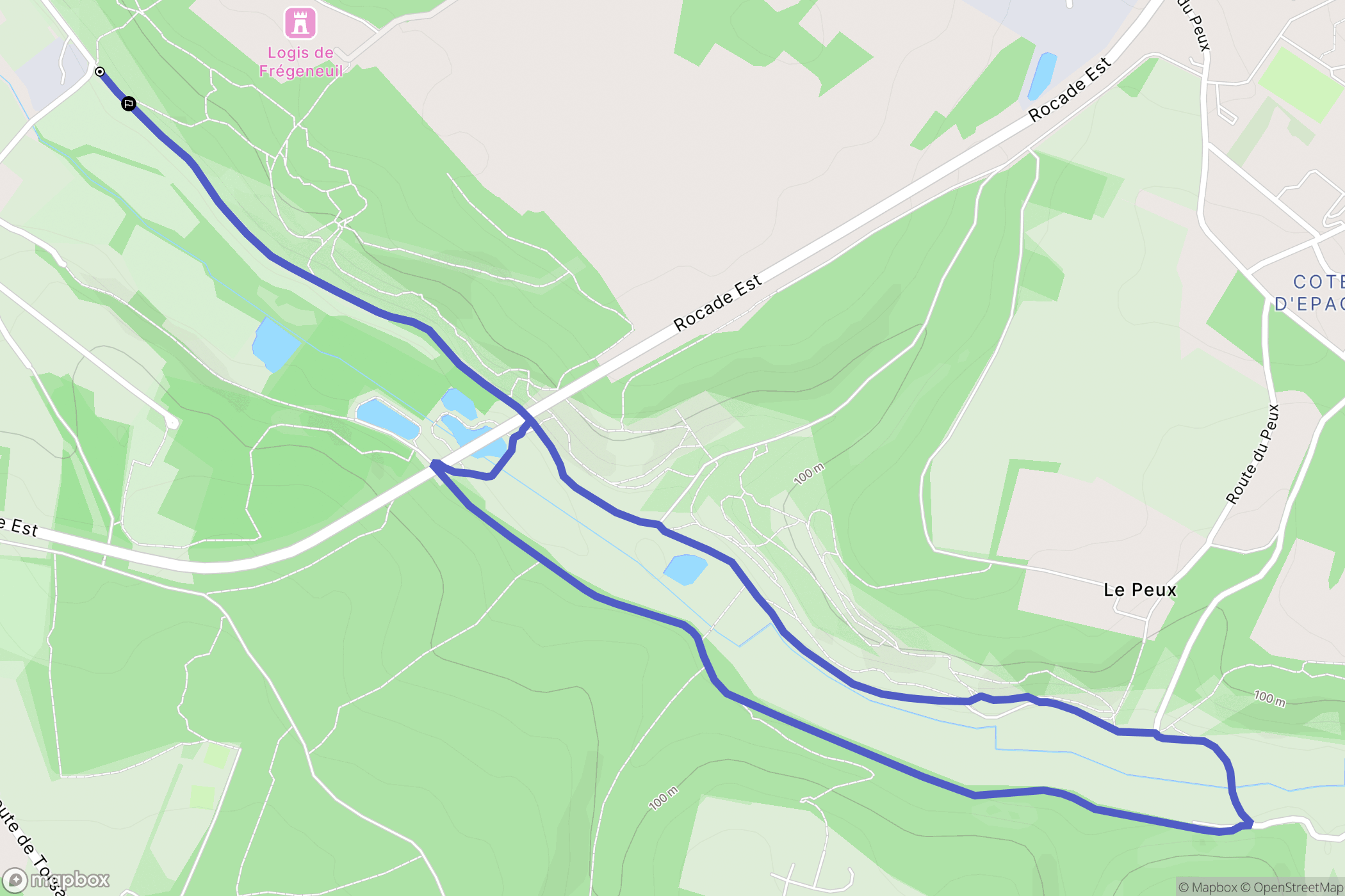 Soyaux : carte du parcours de randonnée - France