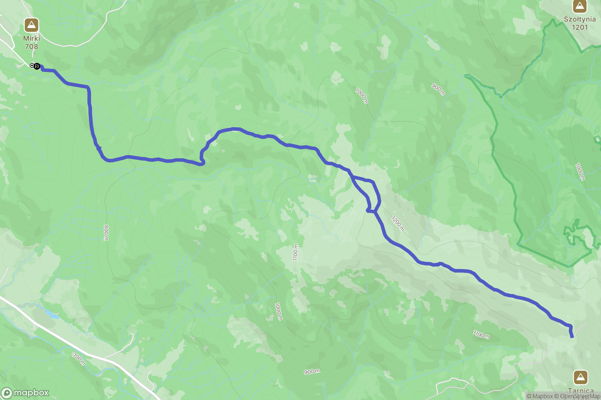 Ustrzyki Górne: mapa trasy - Poland