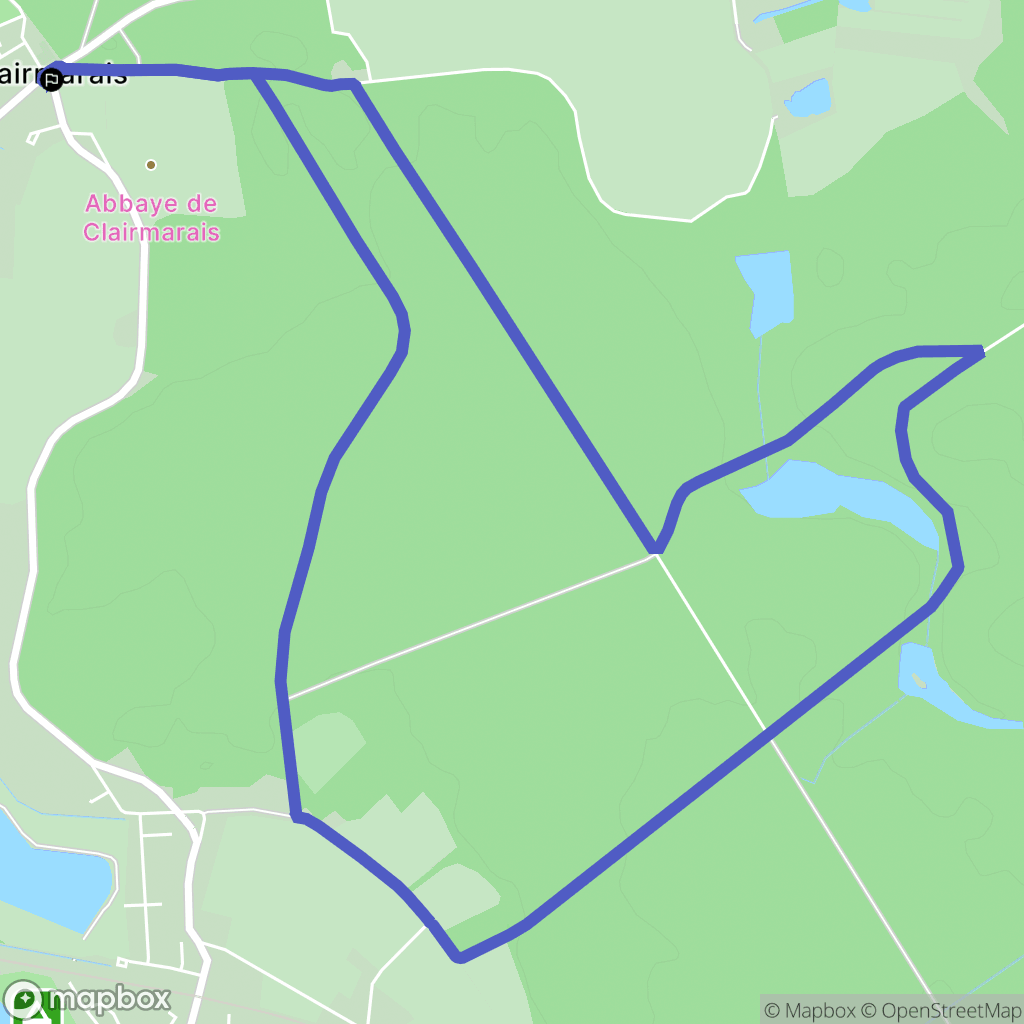 Clairmarais : carte du parcours de randonnée - France