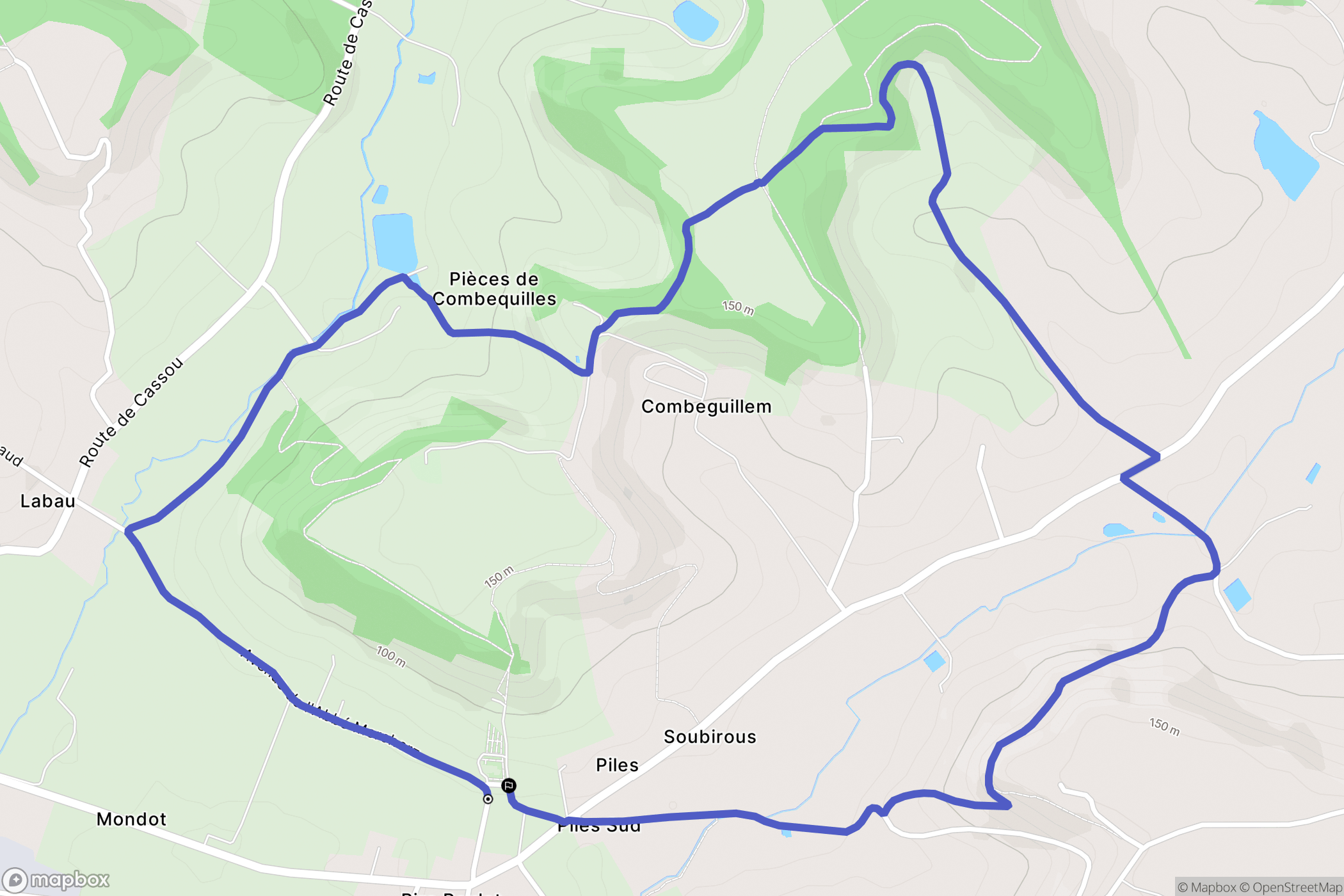 Castelculier : carte du parcours de randonnée - France