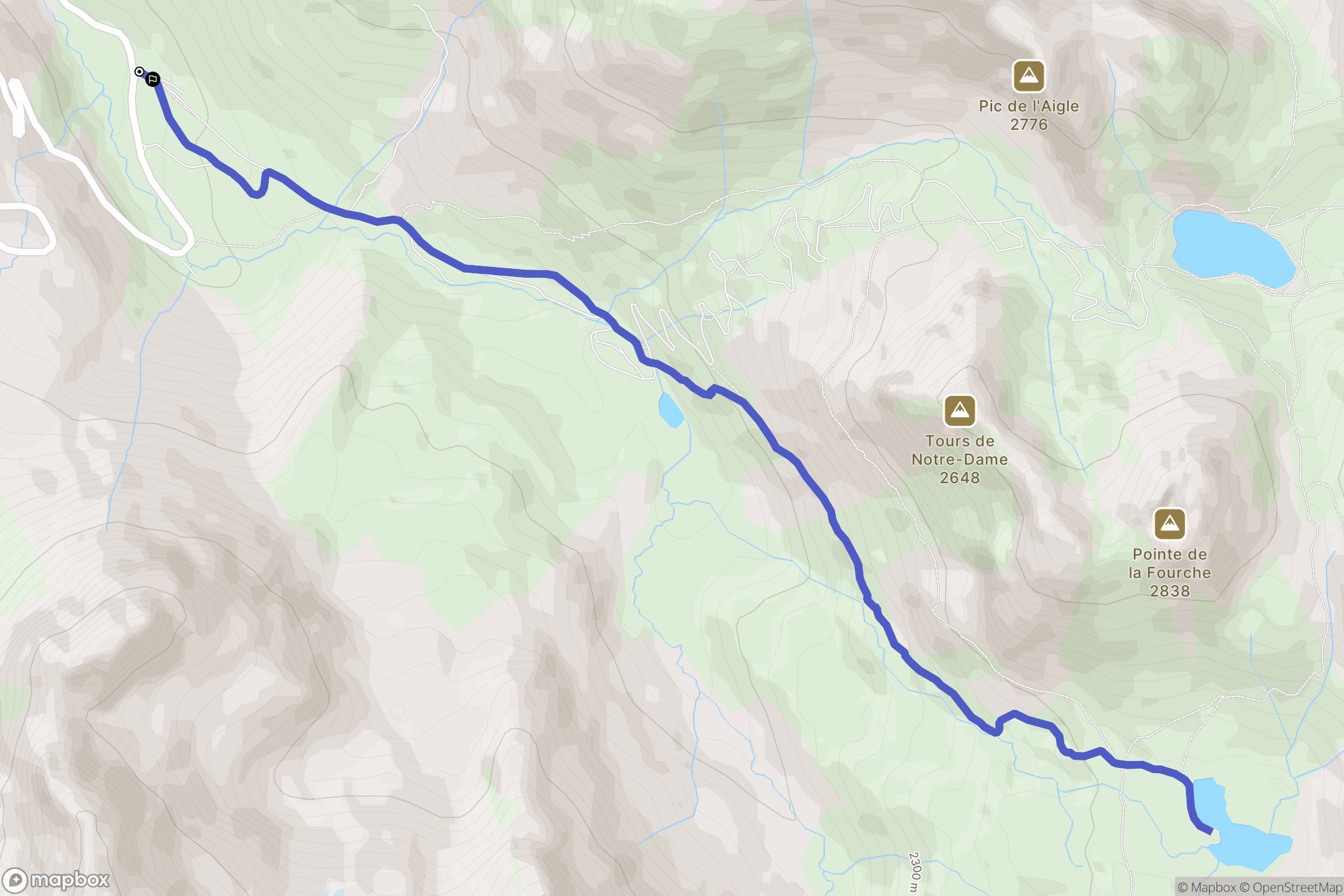 Valloire : carte du parcours de randonnée - France