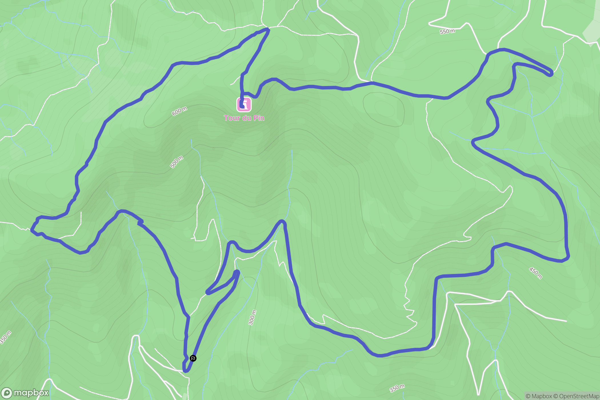 Vieussan : carte du parcours de randonnée - France