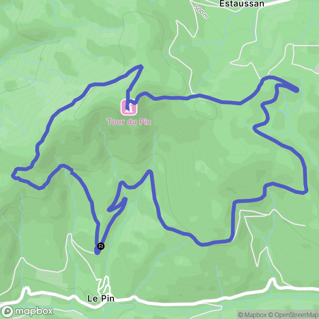 Vieussan : carte du parcours de randonnée - France
