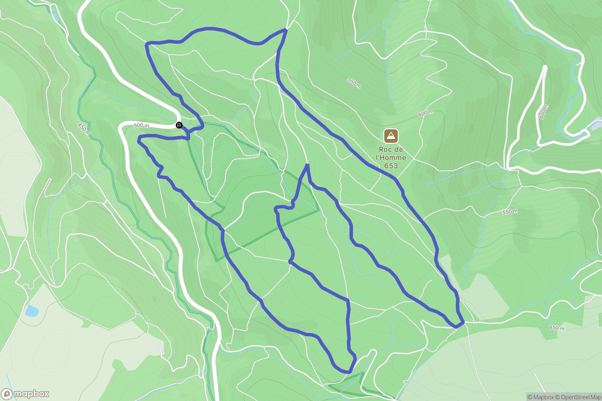Les Cammazes : carte du parcours de randonnée - France