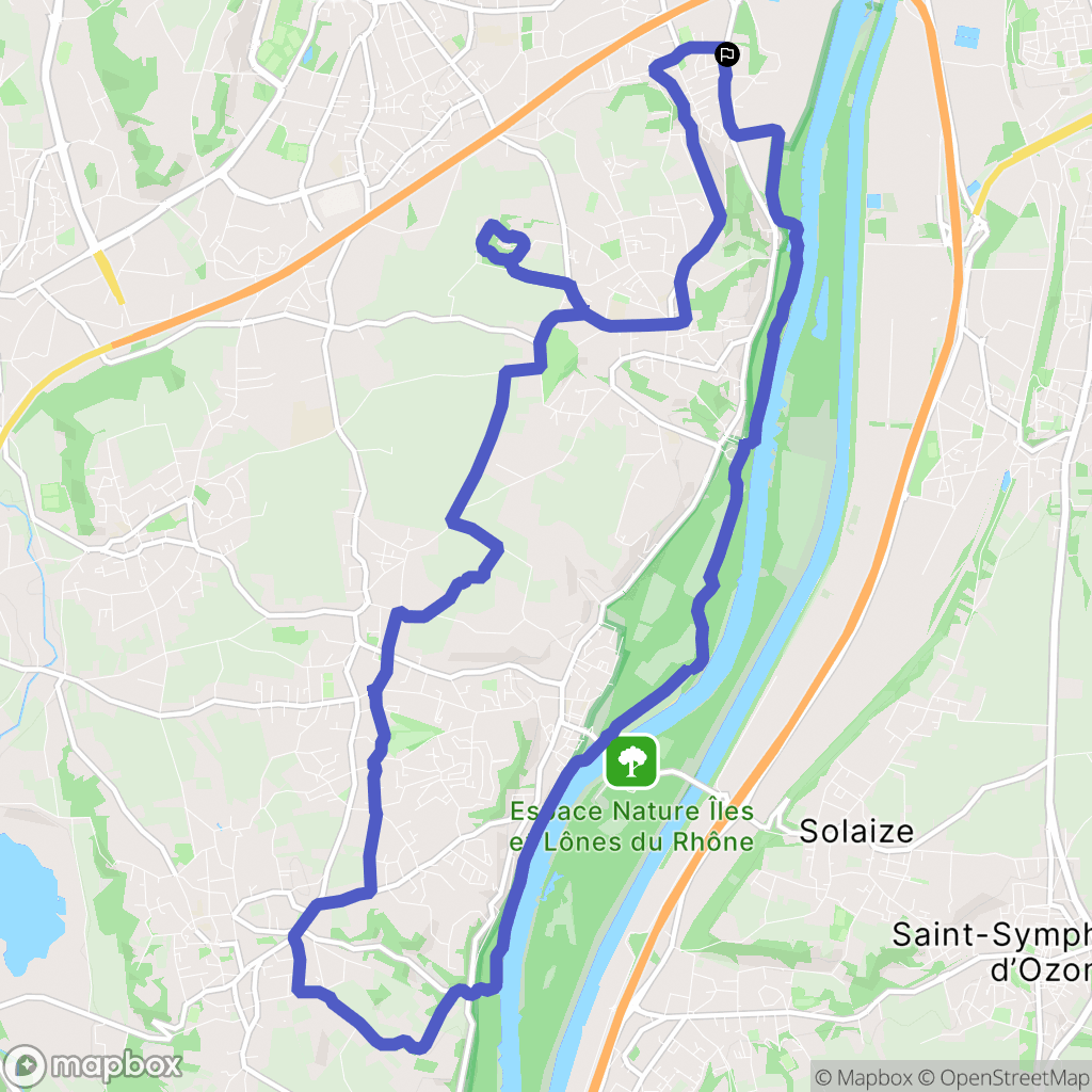 Irigny : carte du parcours de randonnée - France