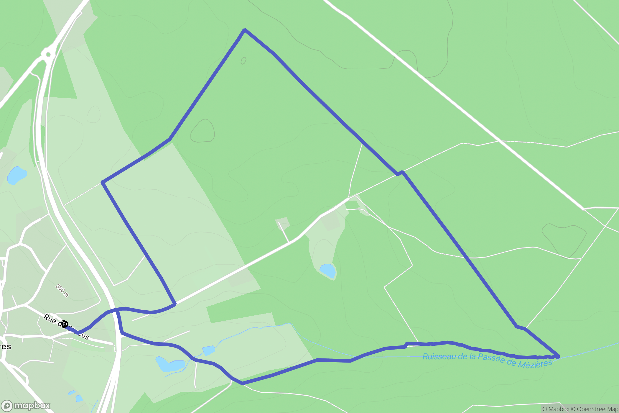 Les Mazures : carte du parcours de randonnée - France