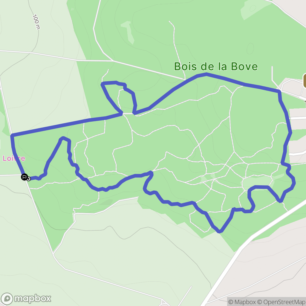 Courcy : carte du parcours de randonnée - France