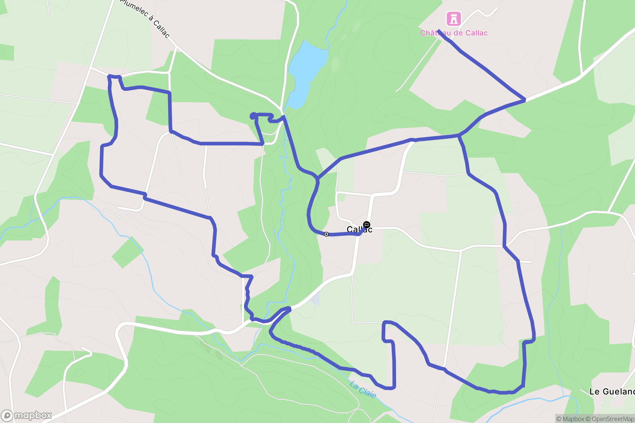 Plumelec : carte du parcours de randonnée - France