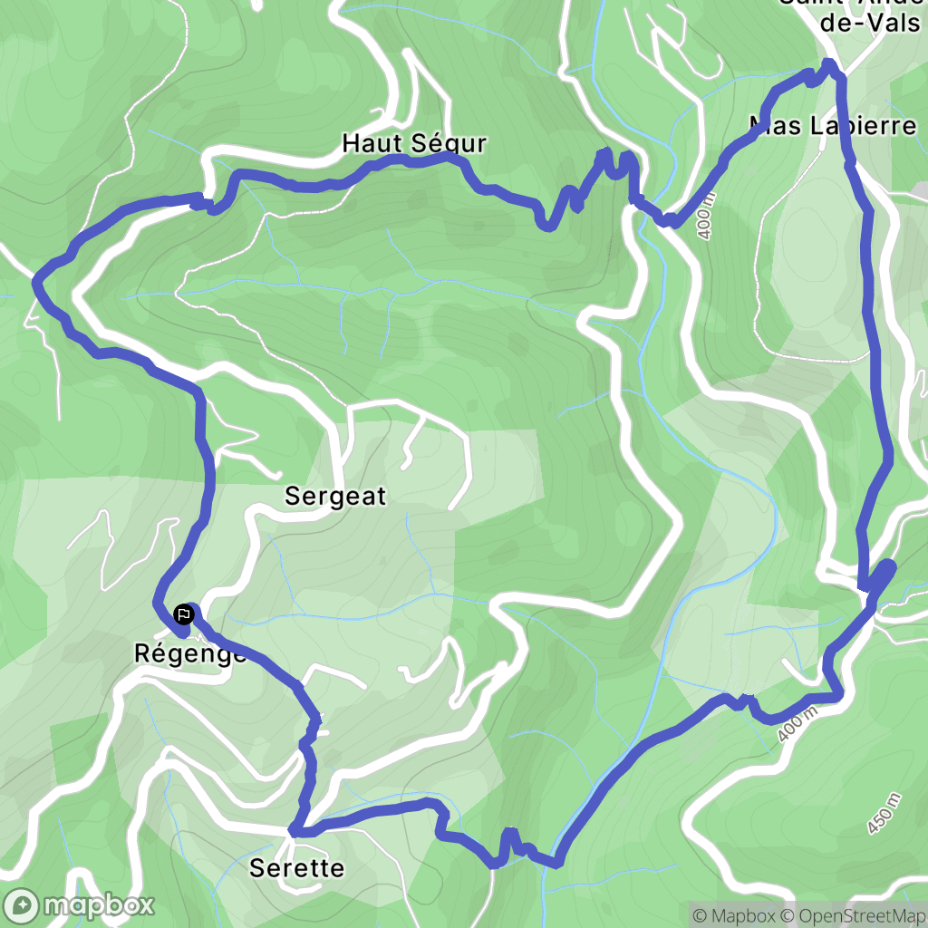 Saint-Andéol-de-Vals : carte du parcours de randonnée - France