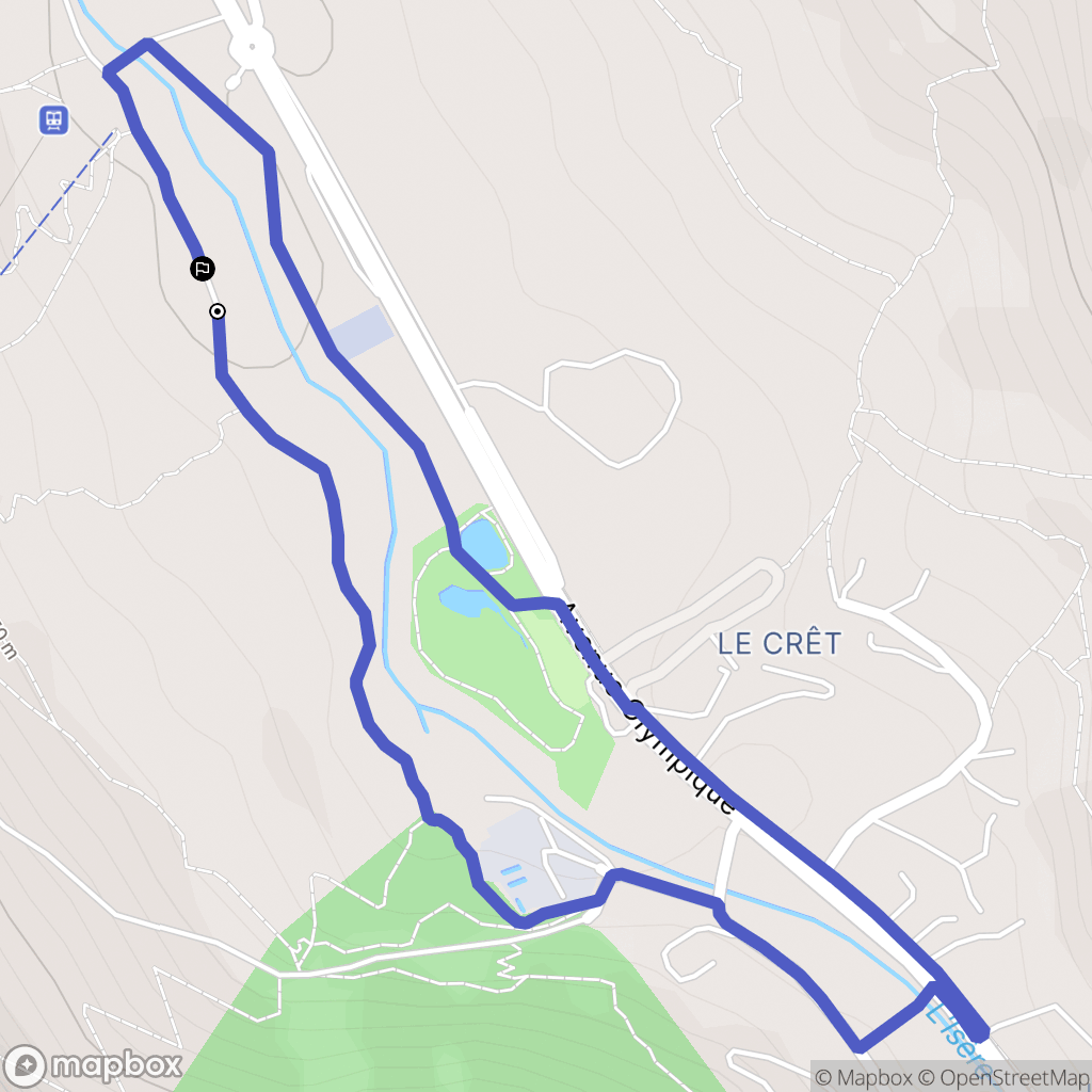 Val-d'Isère : carte du parcours de randonnée - France