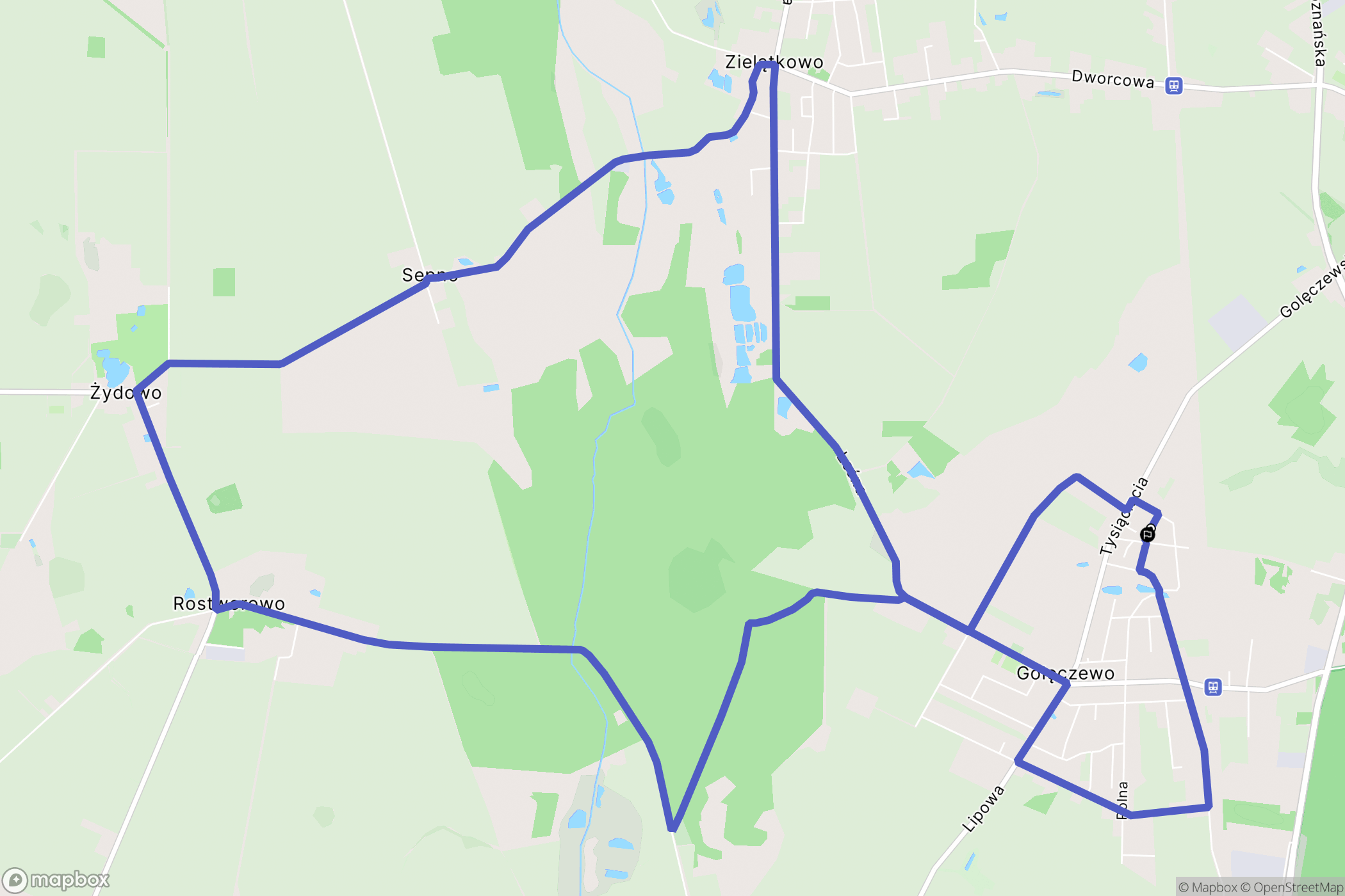 Golęczewo: mapa trasy - Poland