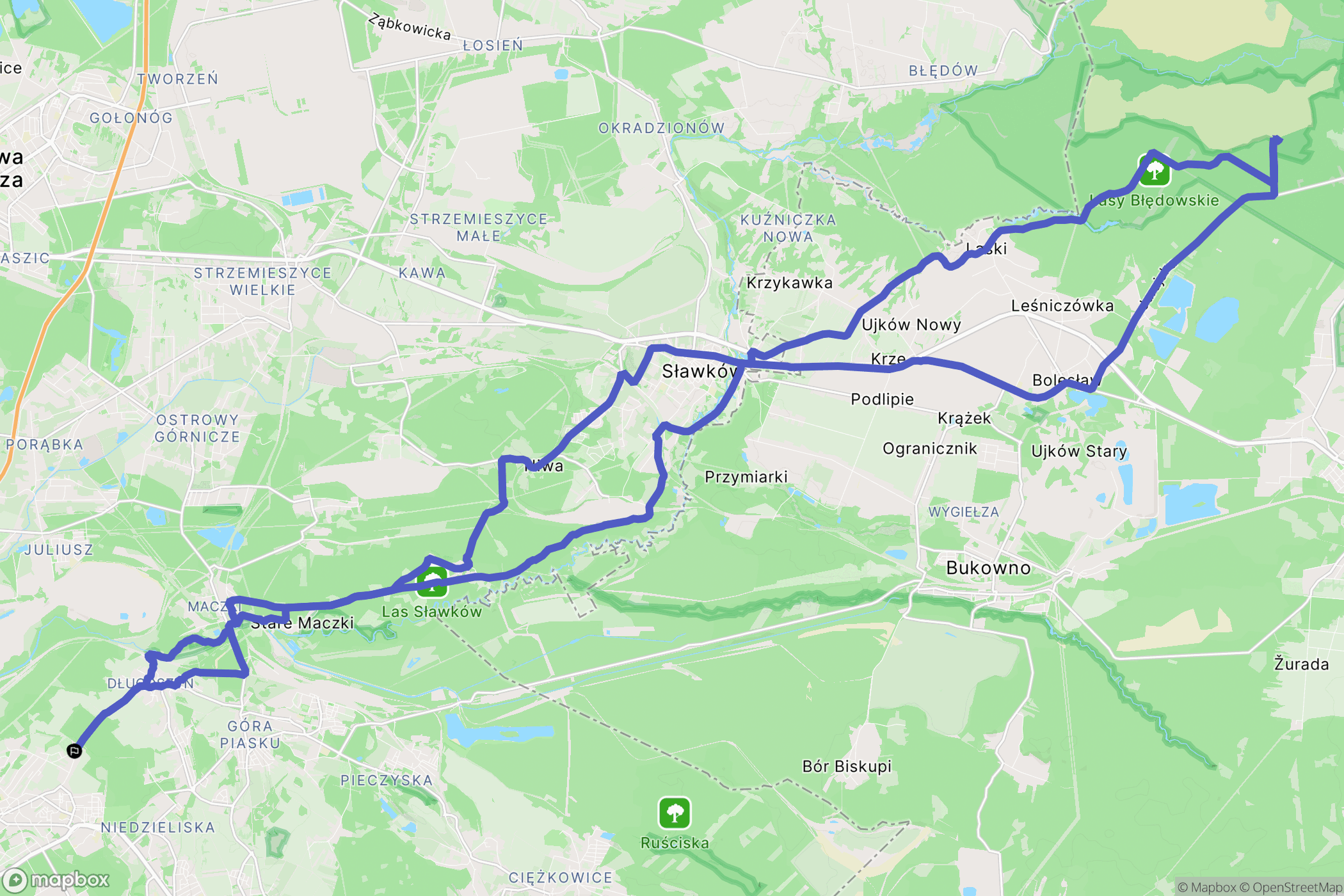 Jaworzno: mapa trasy - Poland