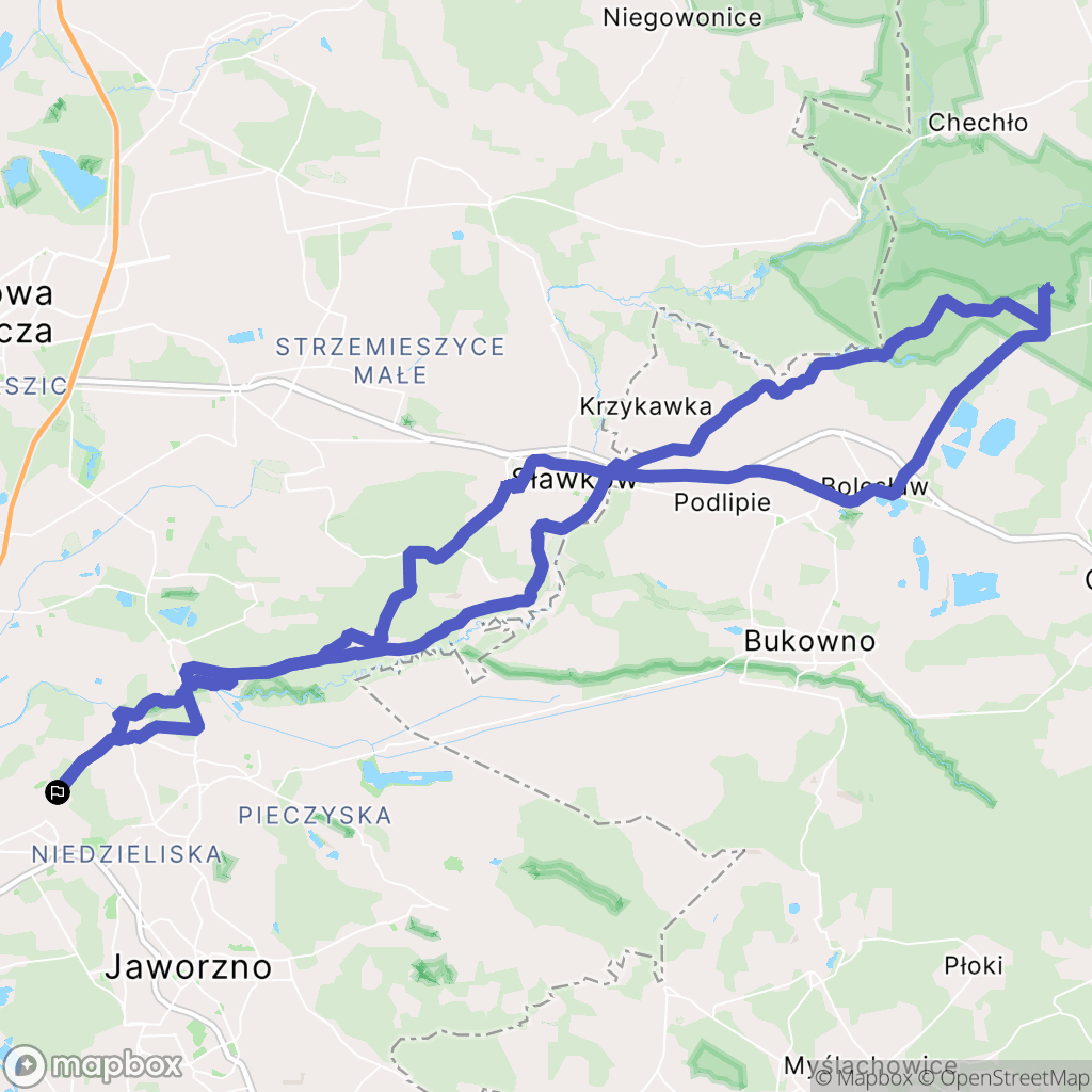 Jaworzno: mapa trasy - Poland