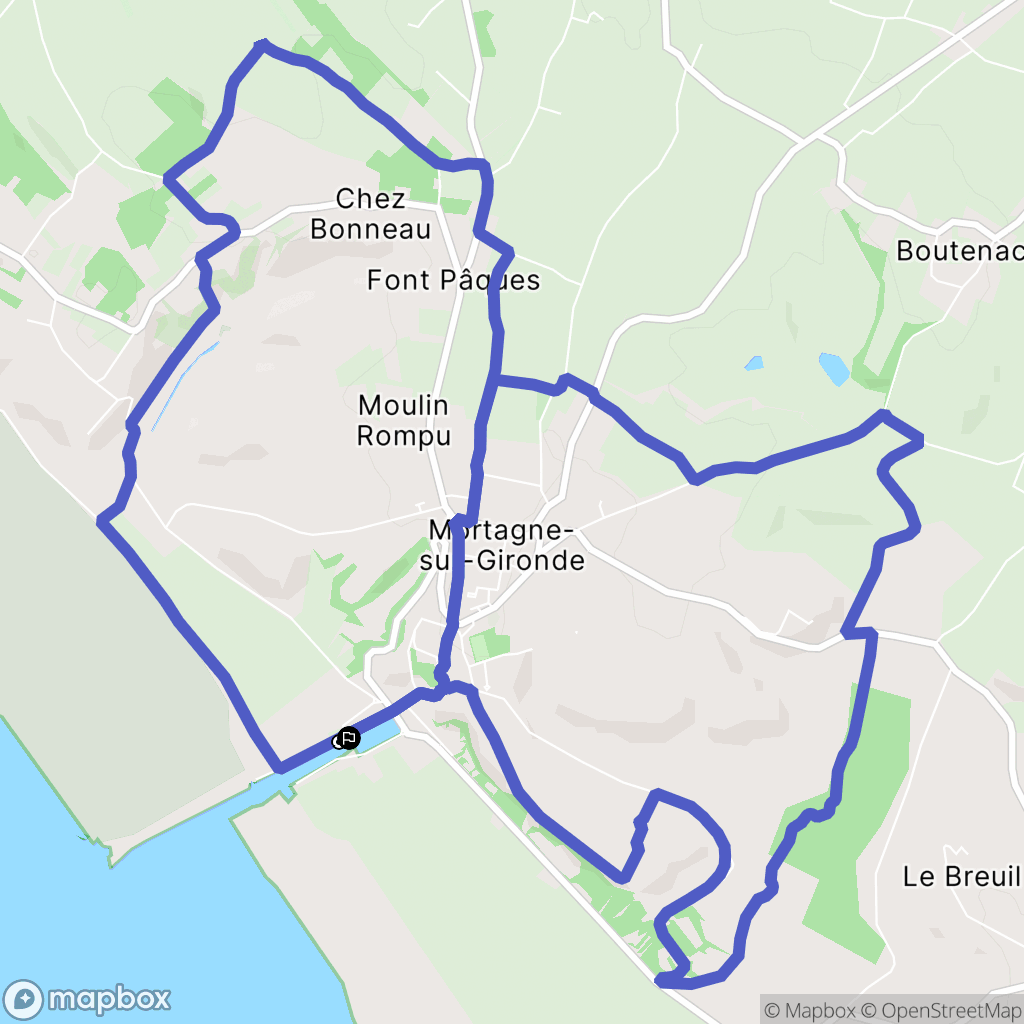 Mortagne-sur-Gironde : carte du parcours de randonnée - France