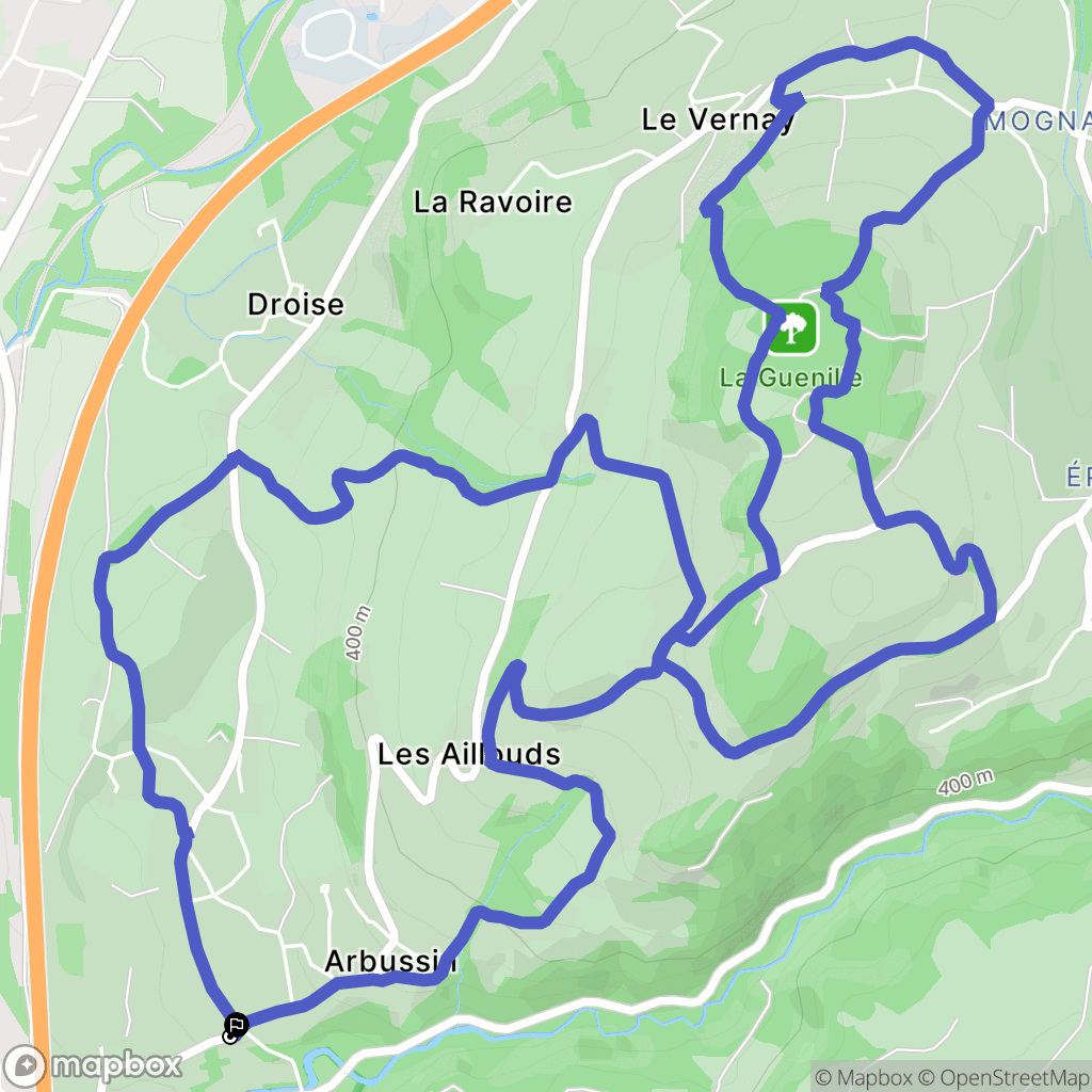 Grésy-sur-Aix : carte du parcours de randonnée - France