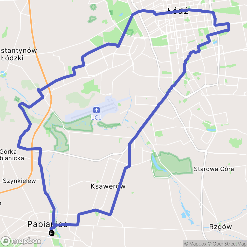 Pabianice: mapa trasy - Poland