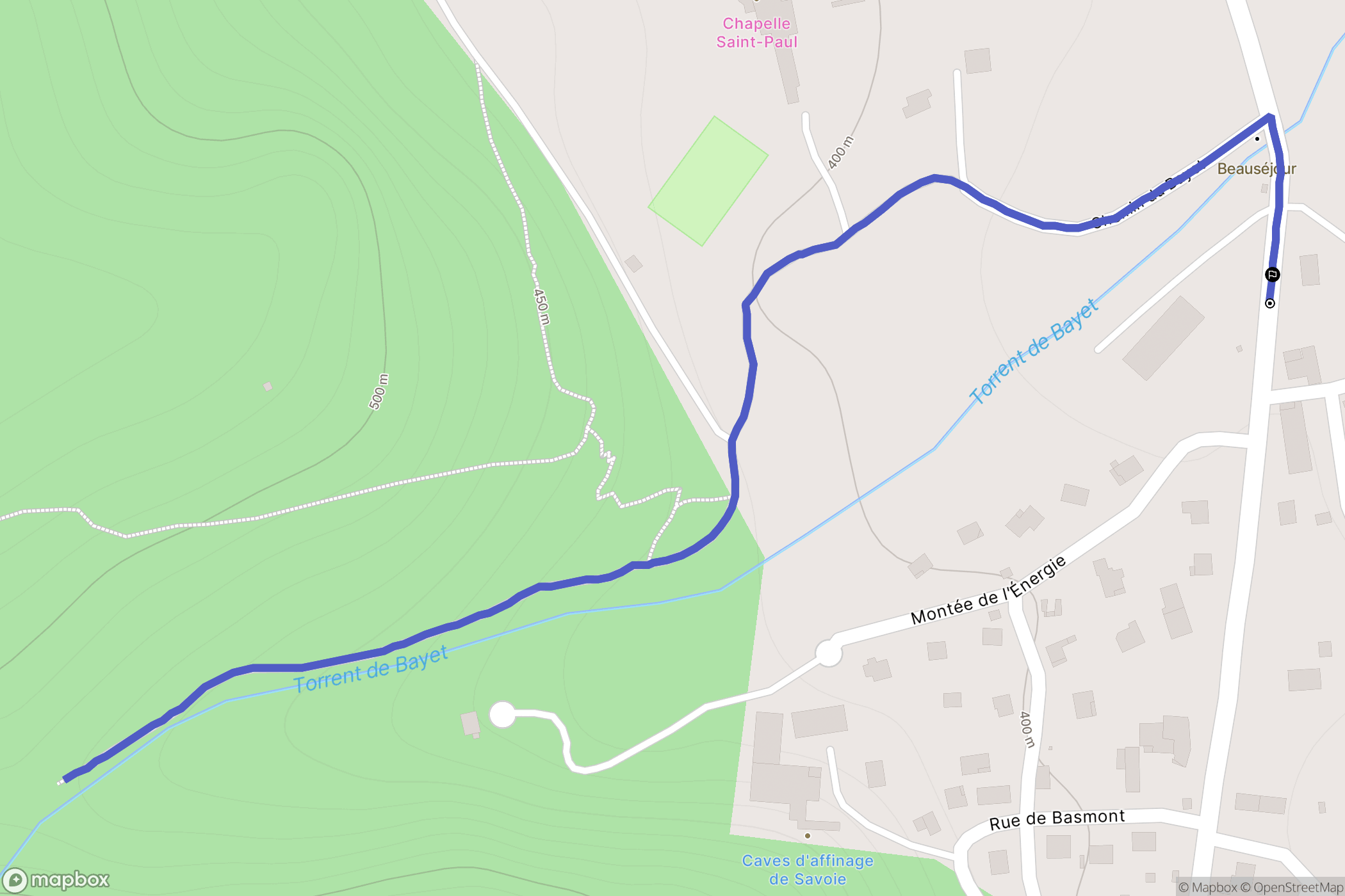 Saint-Paul-sur-Isère : carte du parcours de randonnée - France
