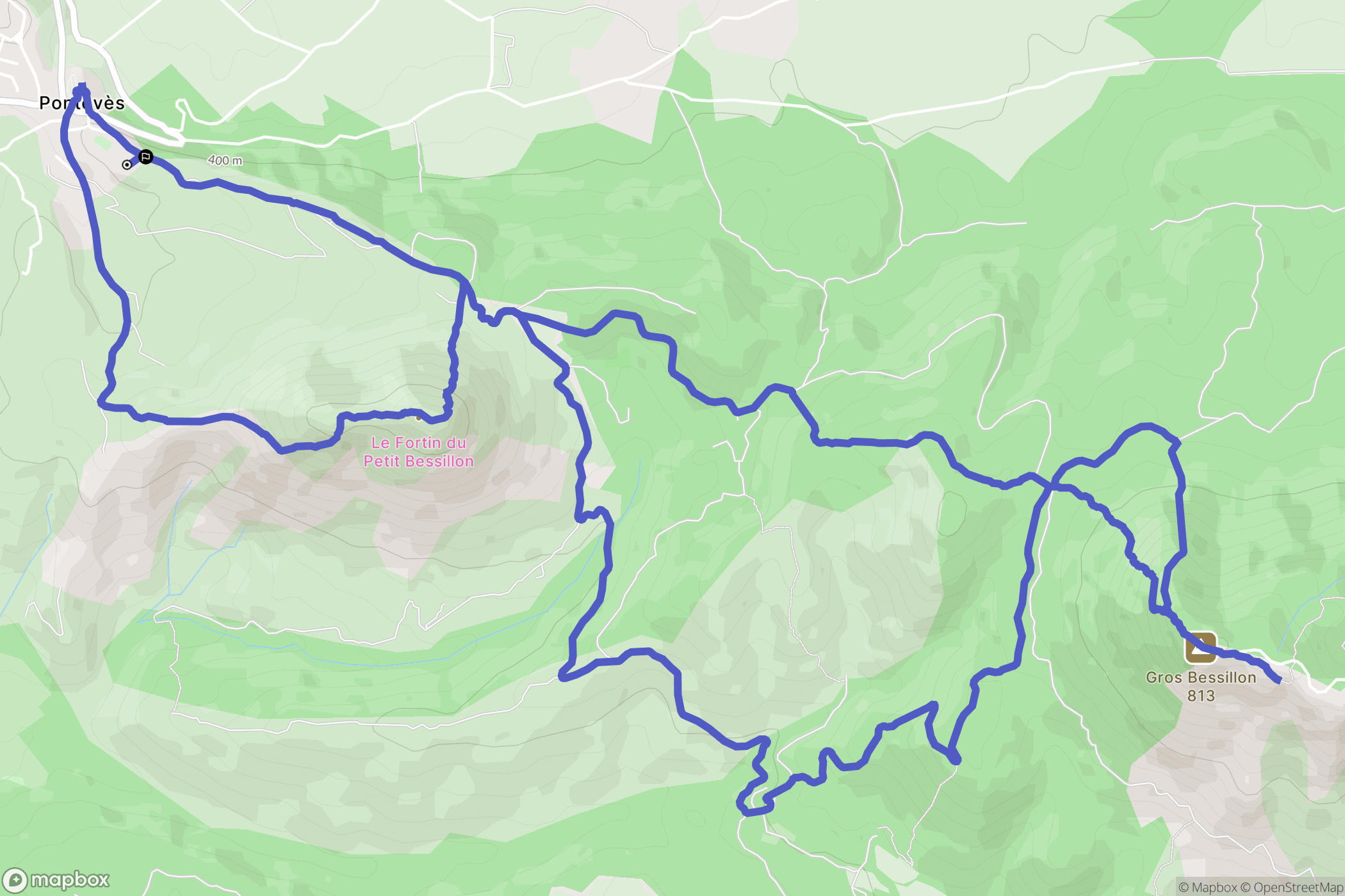 Pontevès : carte du parcours de randonnée - France