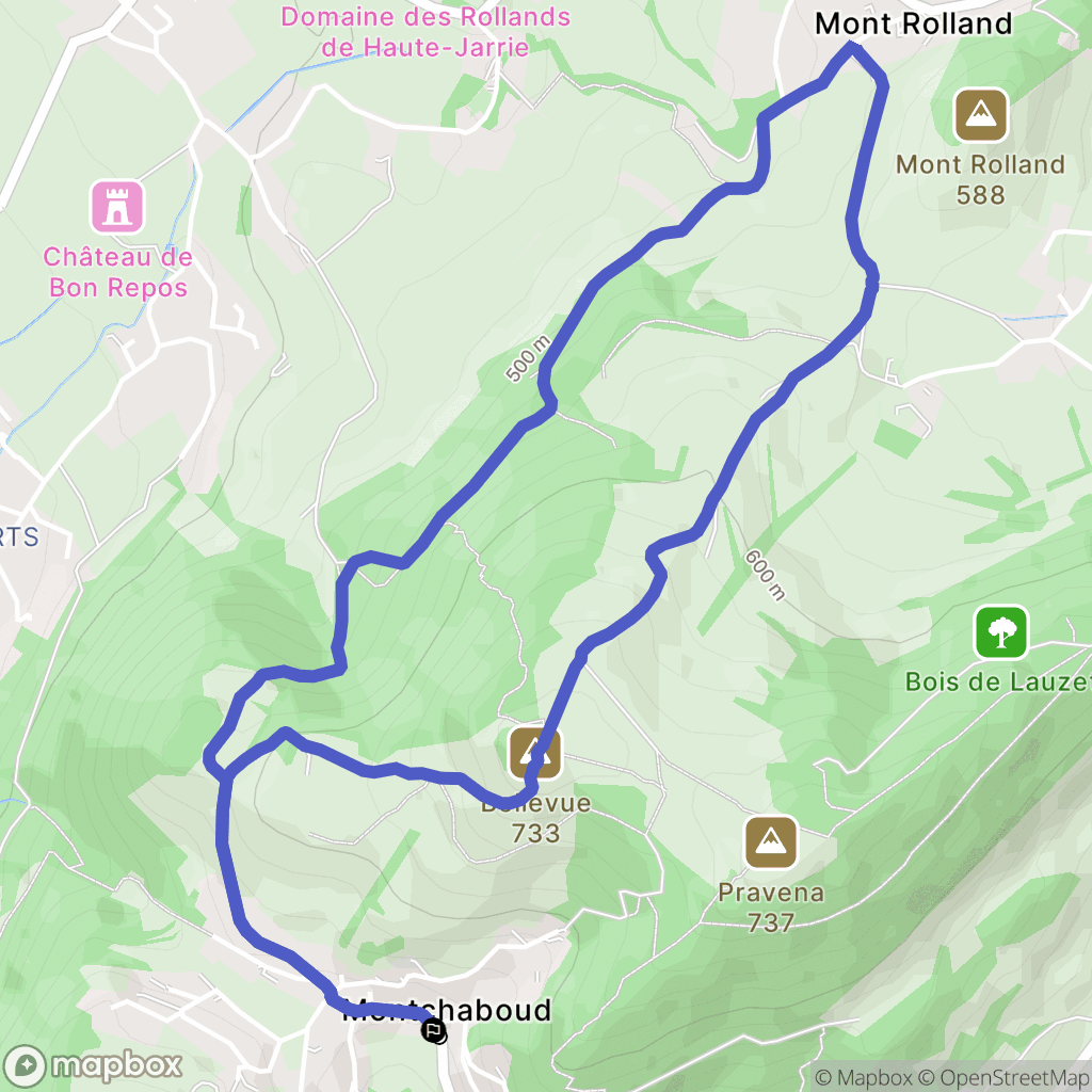 Montchaboud : carte du parcours de randonnée - France