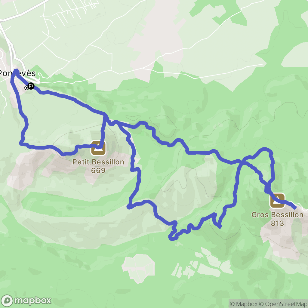 Pontevès : carte du parcours de randonnée - France
