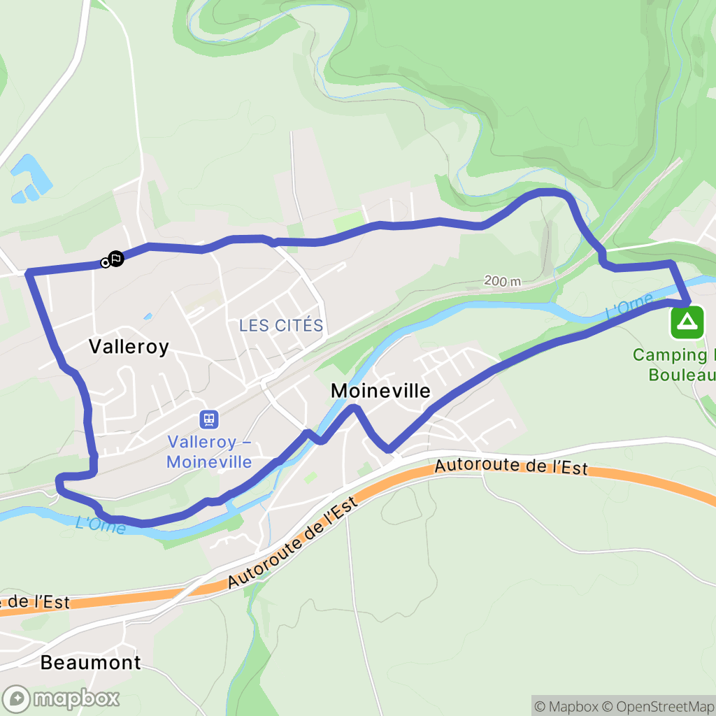 Valleroy : carte du parcours de randonnée - France