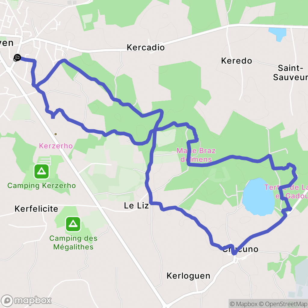 Erdeven : carte du parcours de randonnée - France