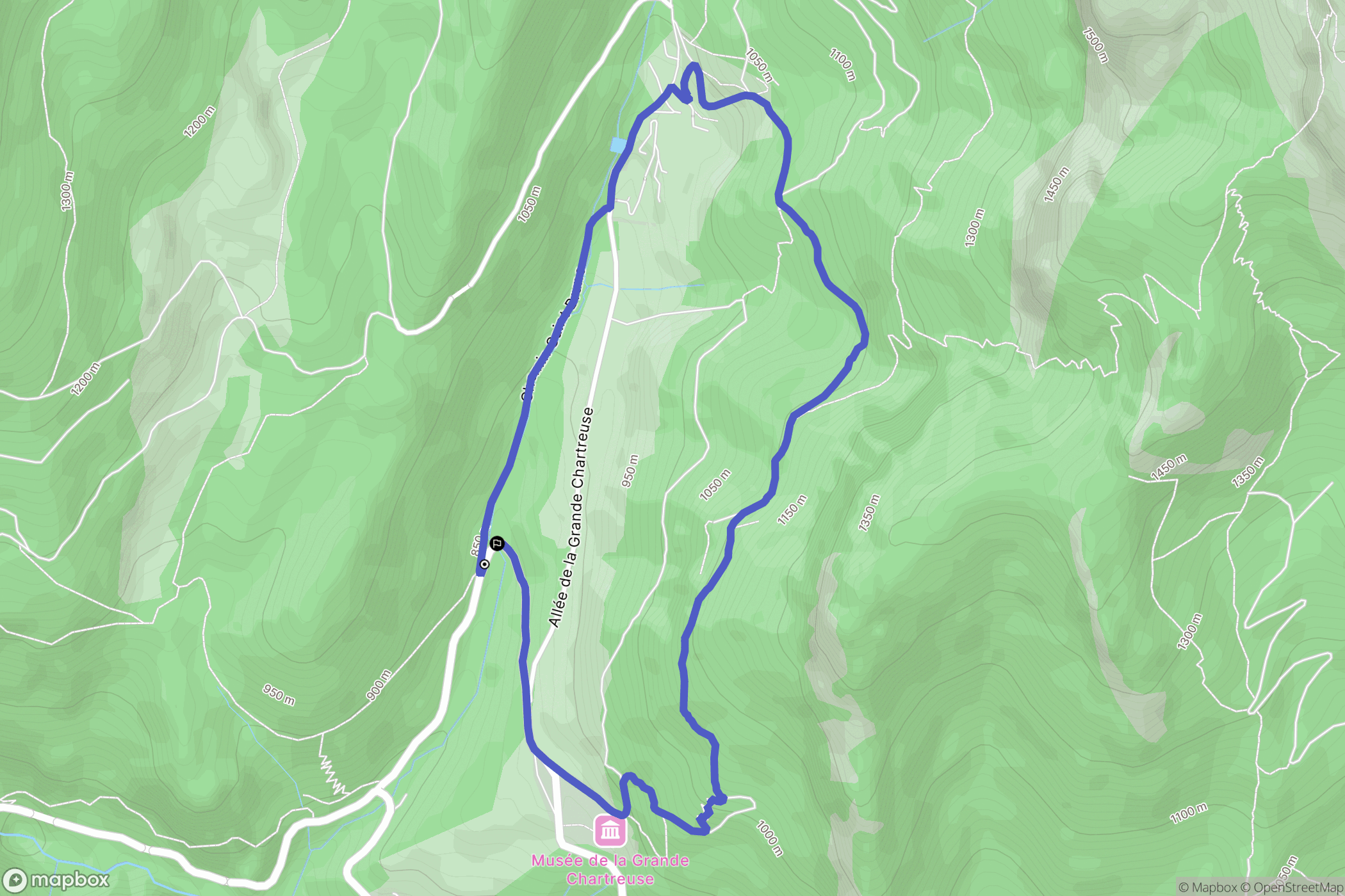 Saint-Pierre-de-Chartreuse : carte du parcours de randonnée - France