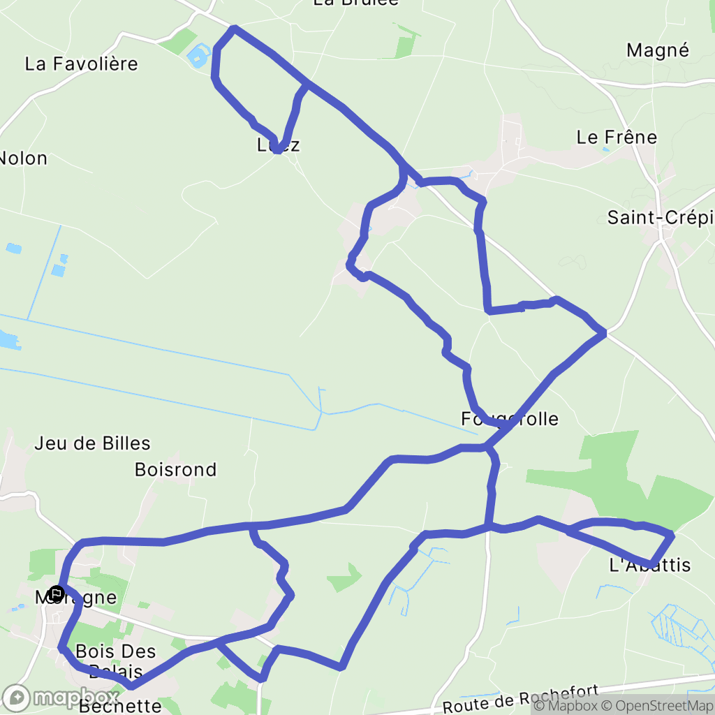 Moragne : carte du parcours de randonnée - France