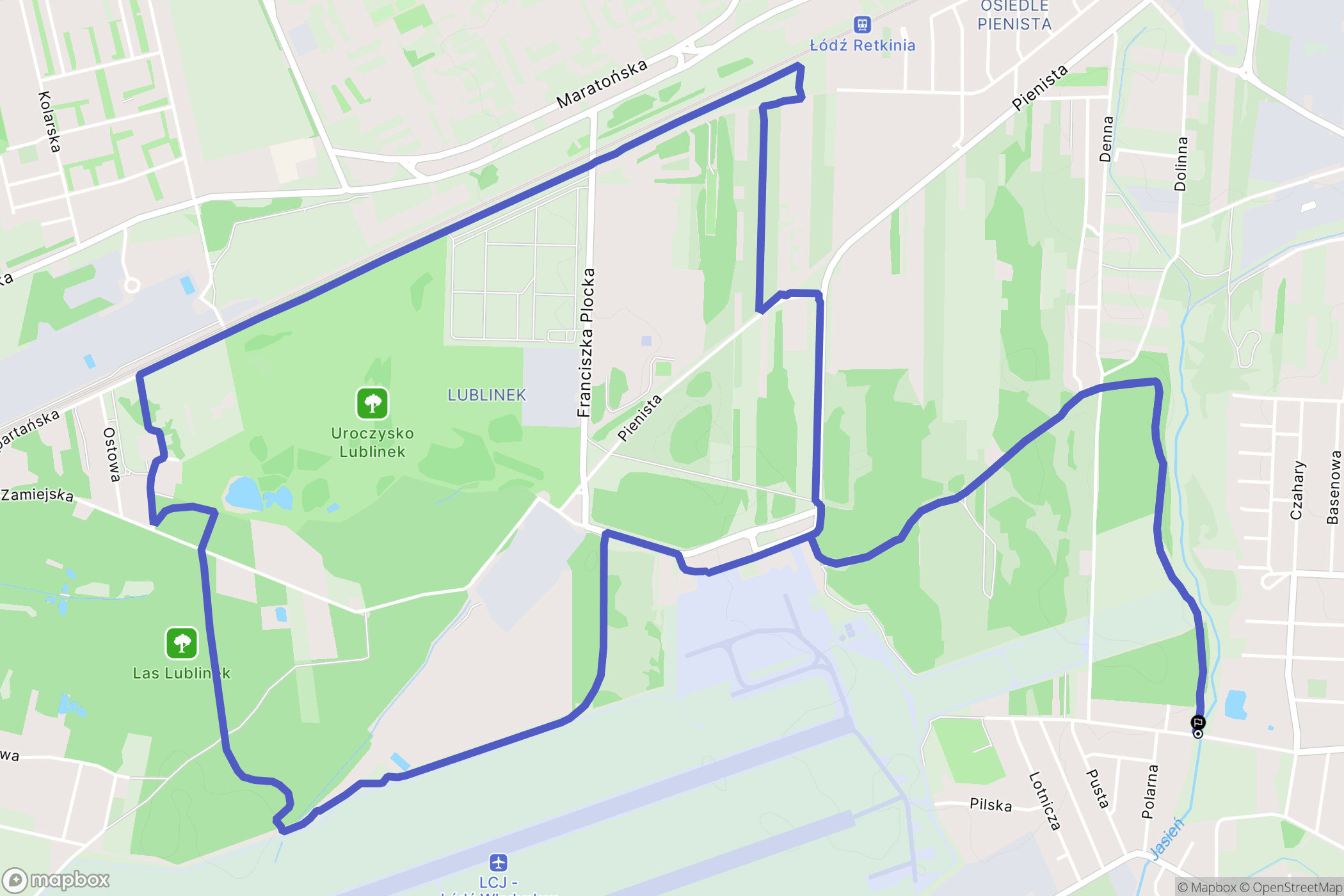 Łódź: mapa trasy - Poland