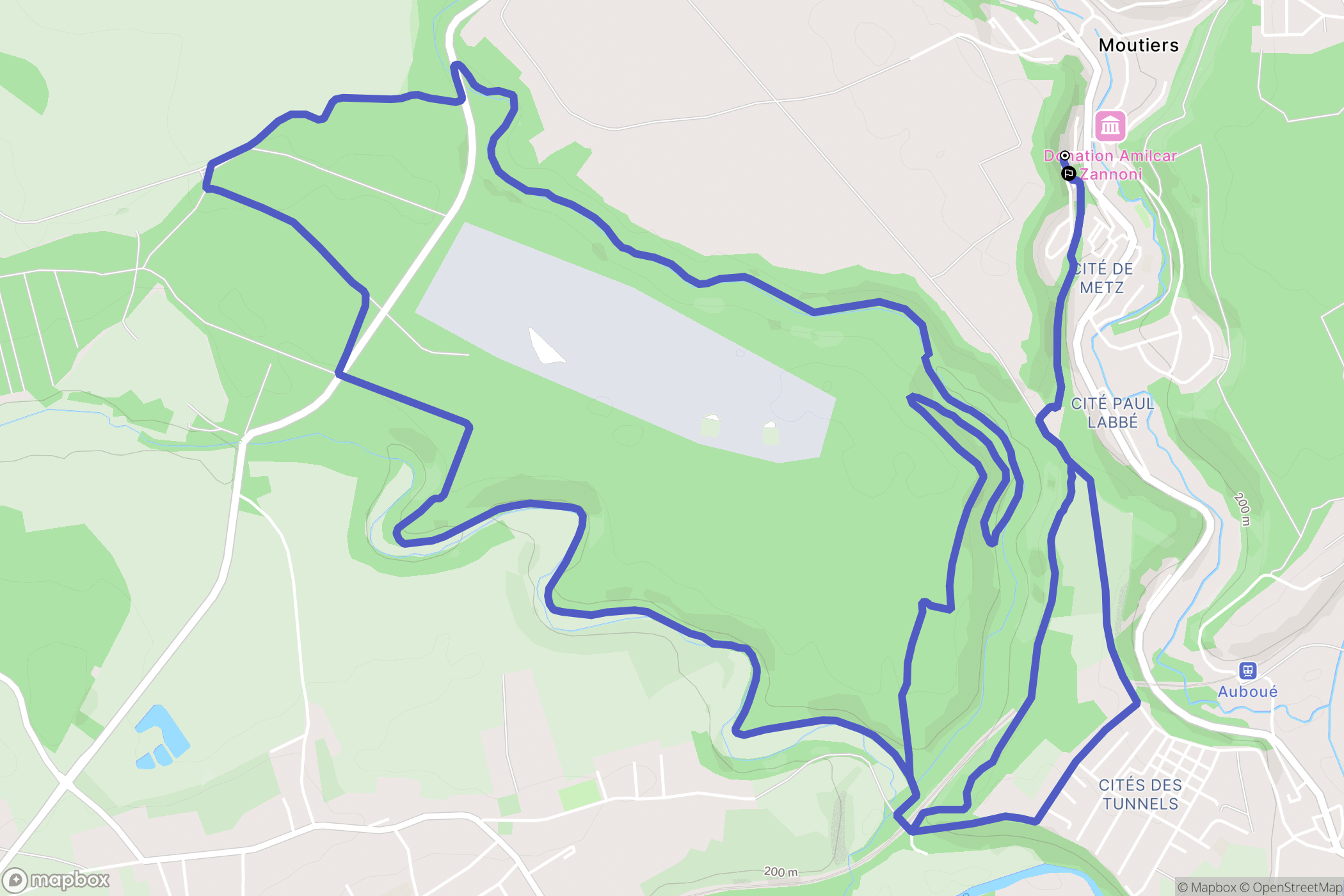 Moutiers : carte du parcours de randonnée - France