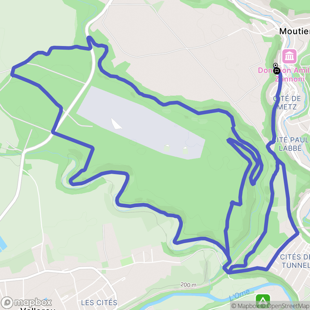 Moutiers : carte du parcours de randonnée - France