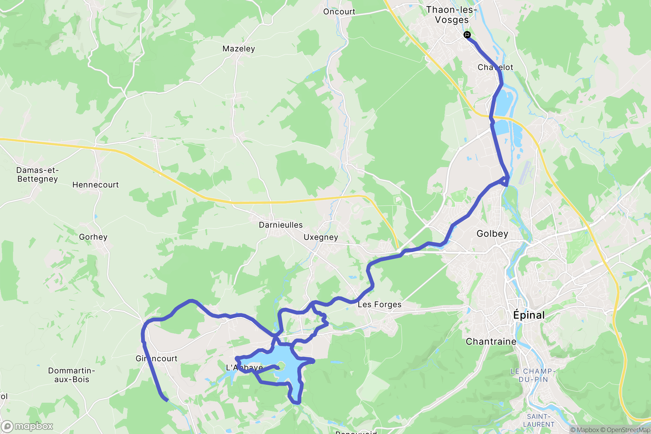 Thaon-les-Vosges : carte du parcours de randonnée - France