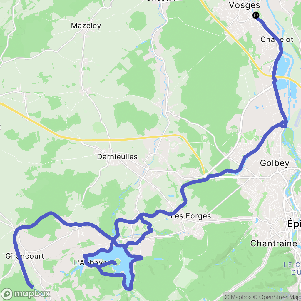 Thaon-les-Vosges : carte du parcours de randonnée - France