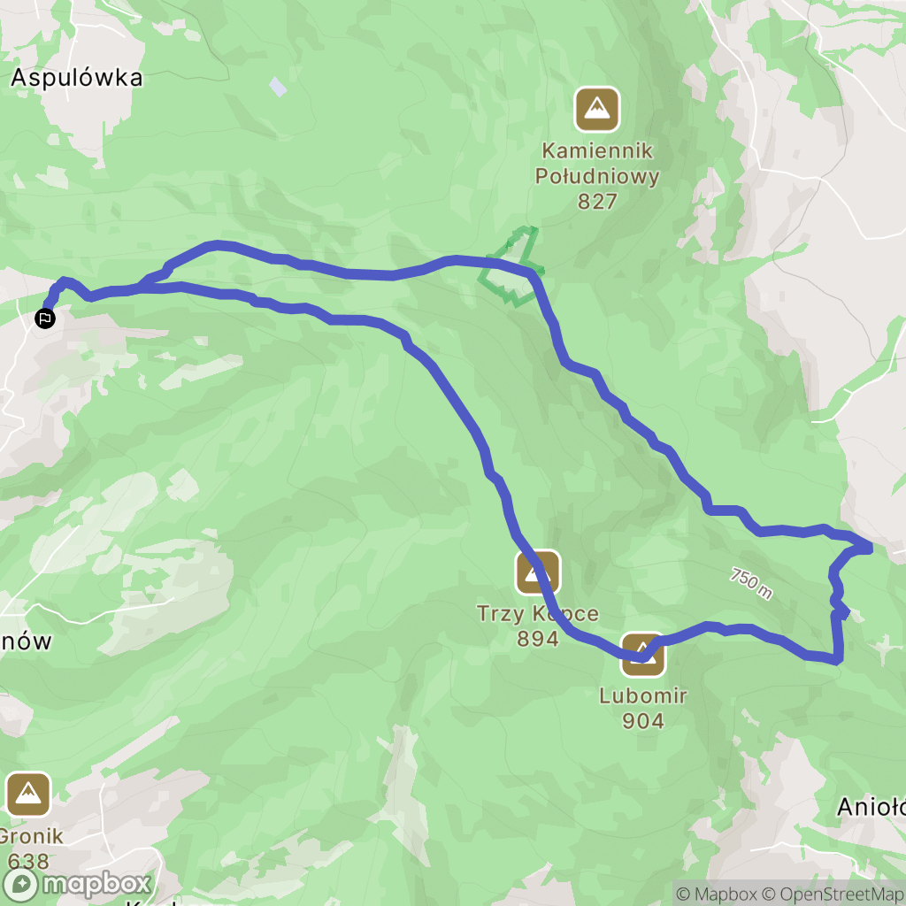 Pcim: mapa trasy - Poland