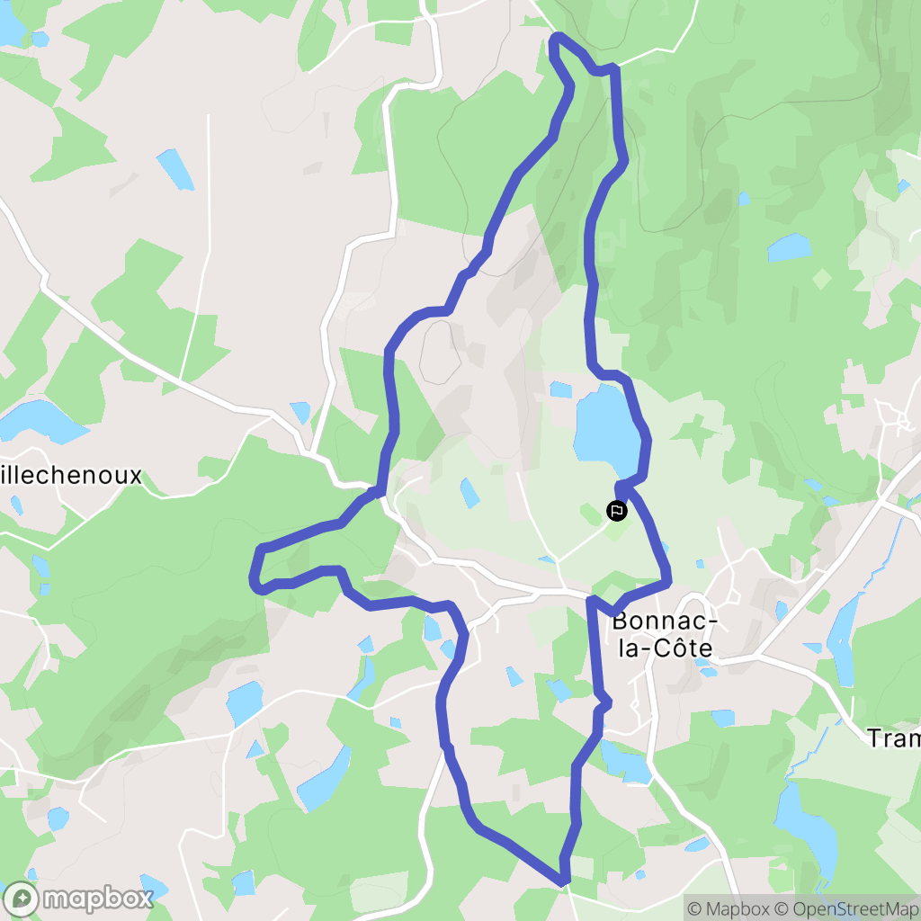Bonnac-la-Côte : carte du parcours de randonnée - France