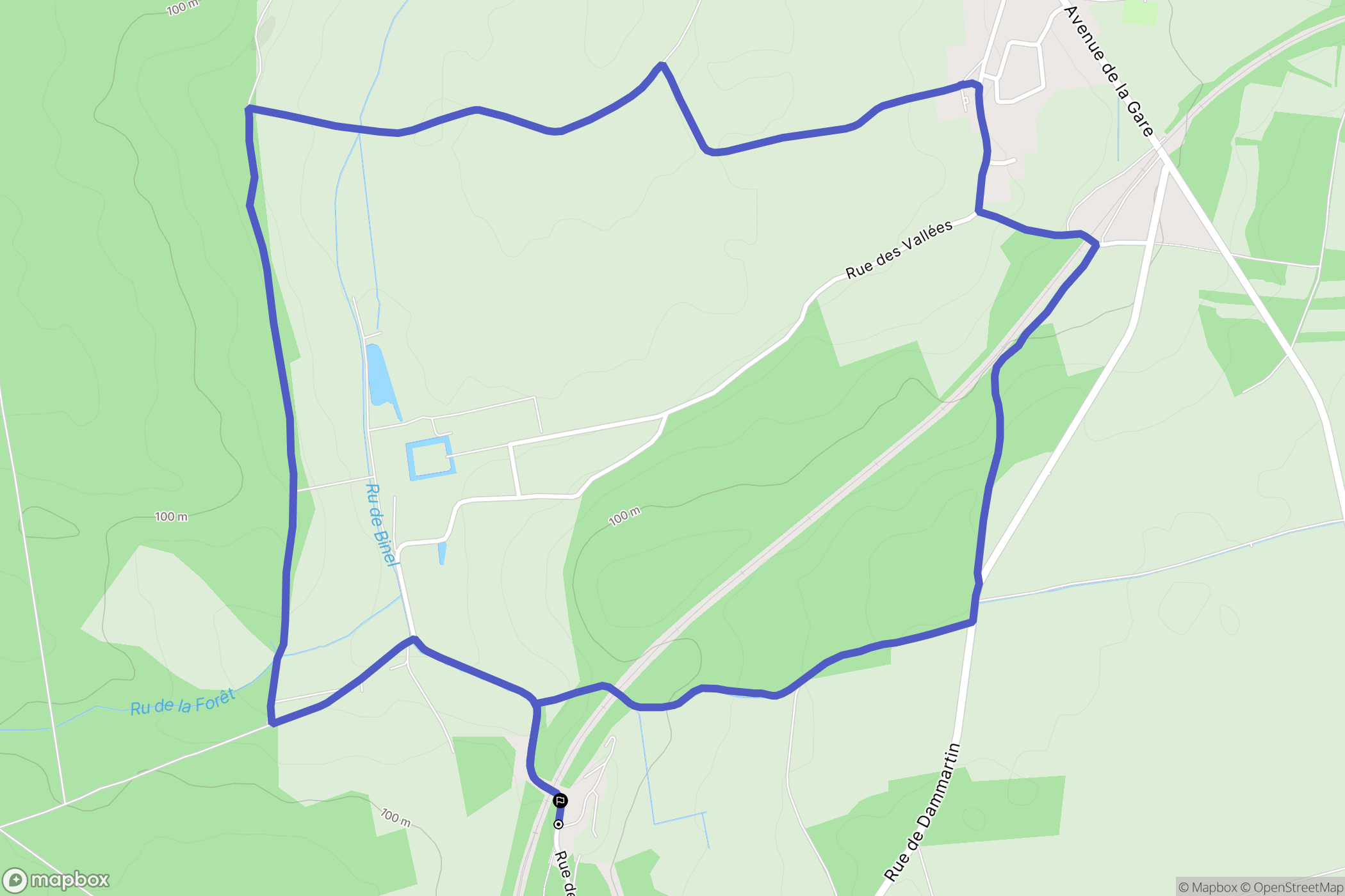 Mortcerf : carte du parcours de randonnée - France