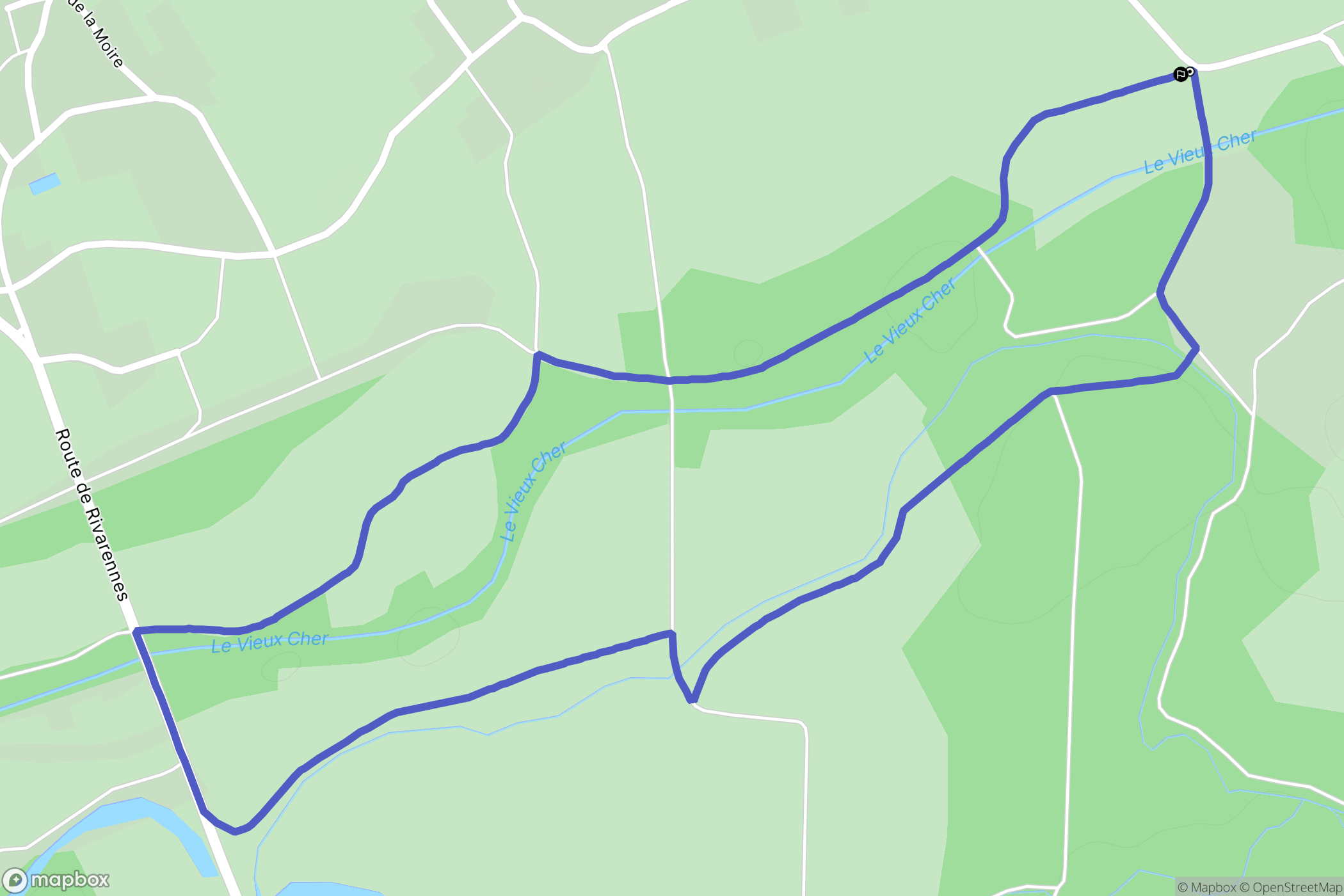 Bréhémont : carte du parcours de randonnée - France