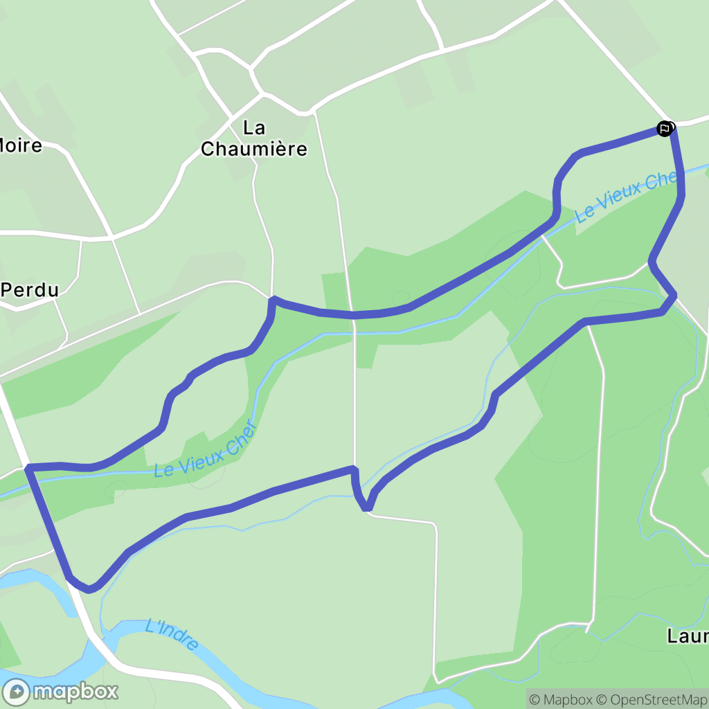 Bréhémont : carte du parcours de randonnée - France