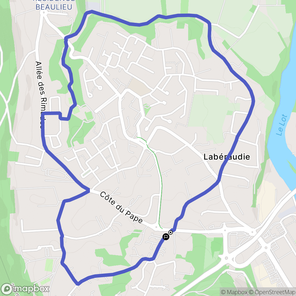 Pradines : carte du parcours de randonnée - France