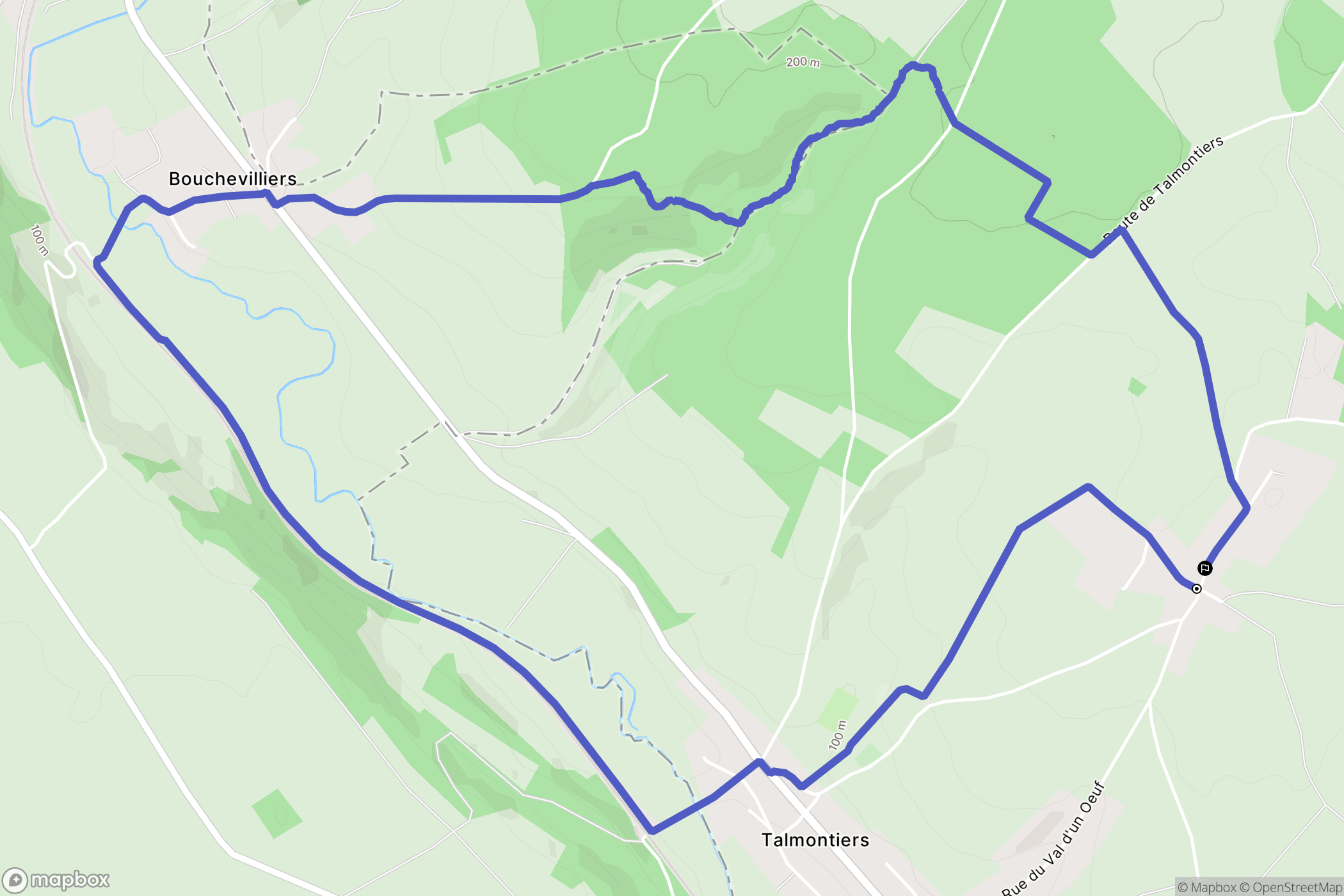 Talmontiers : carte du parcours de randonnée - France