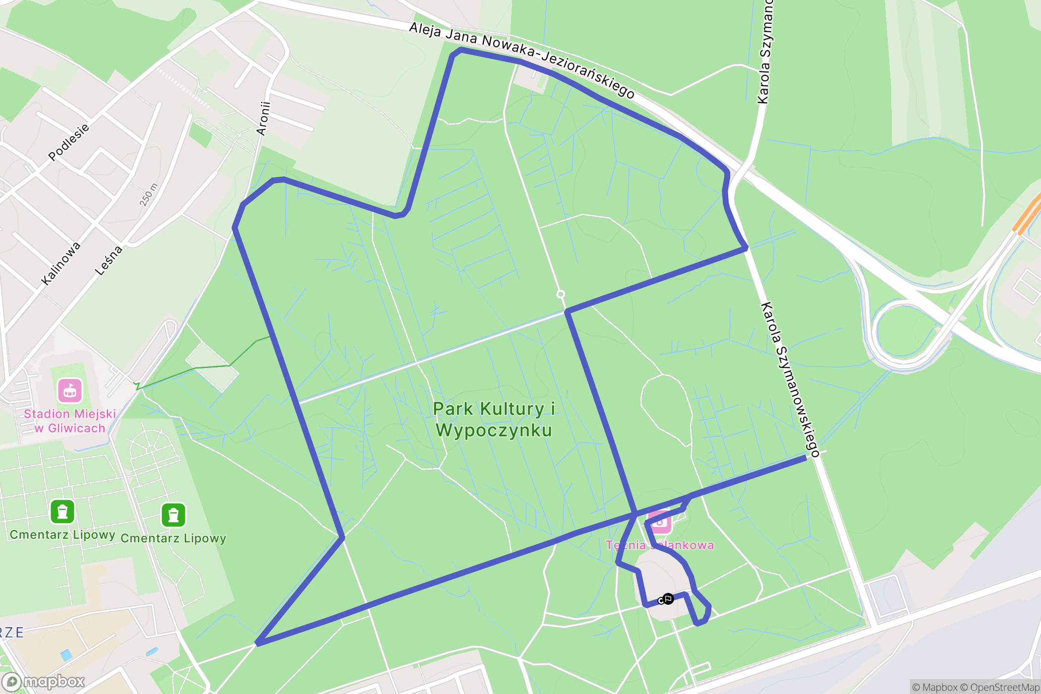 Gliwice: mapa trasy - Poland